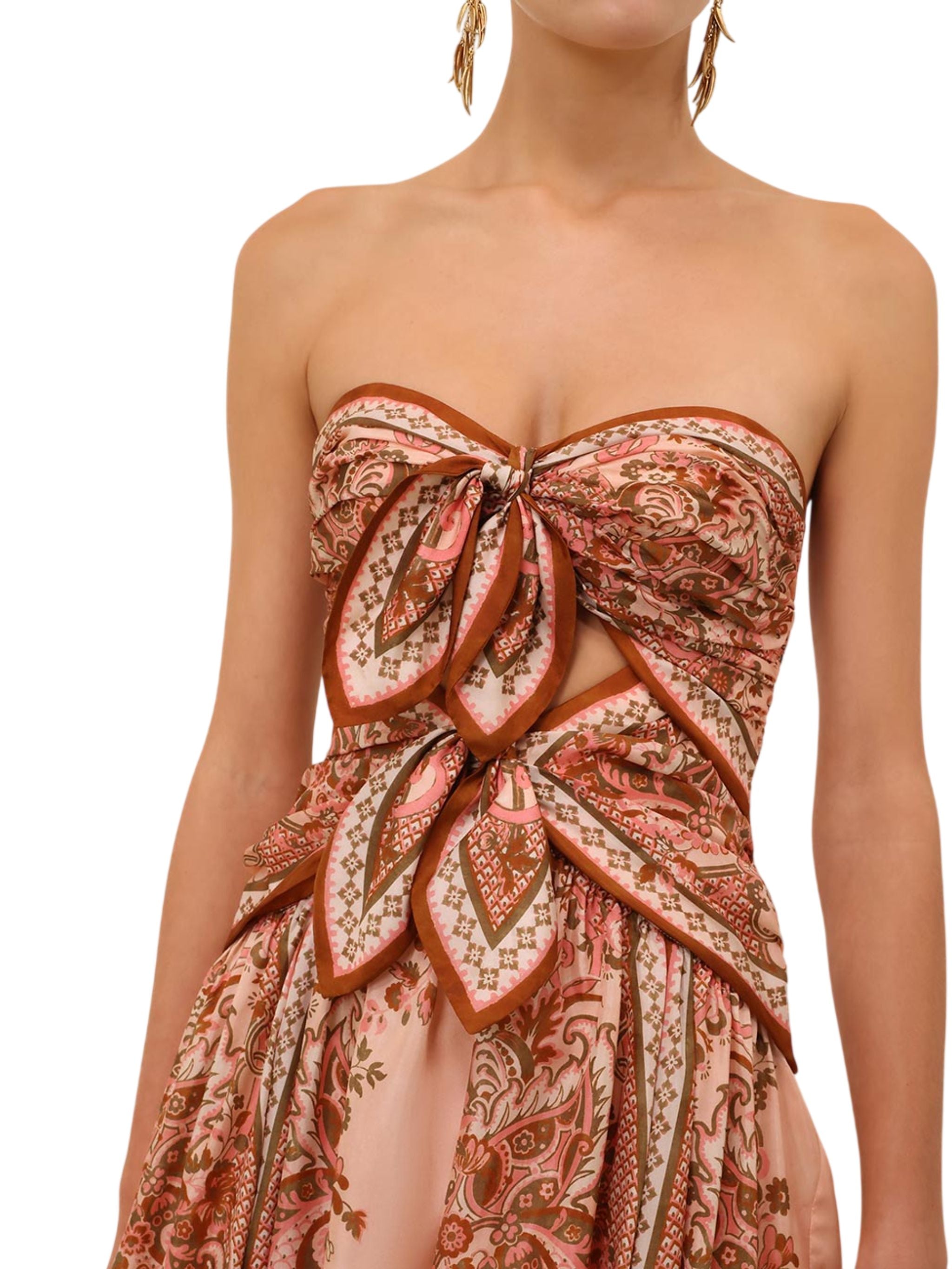 Abito midi Aster con dettaglio foulard