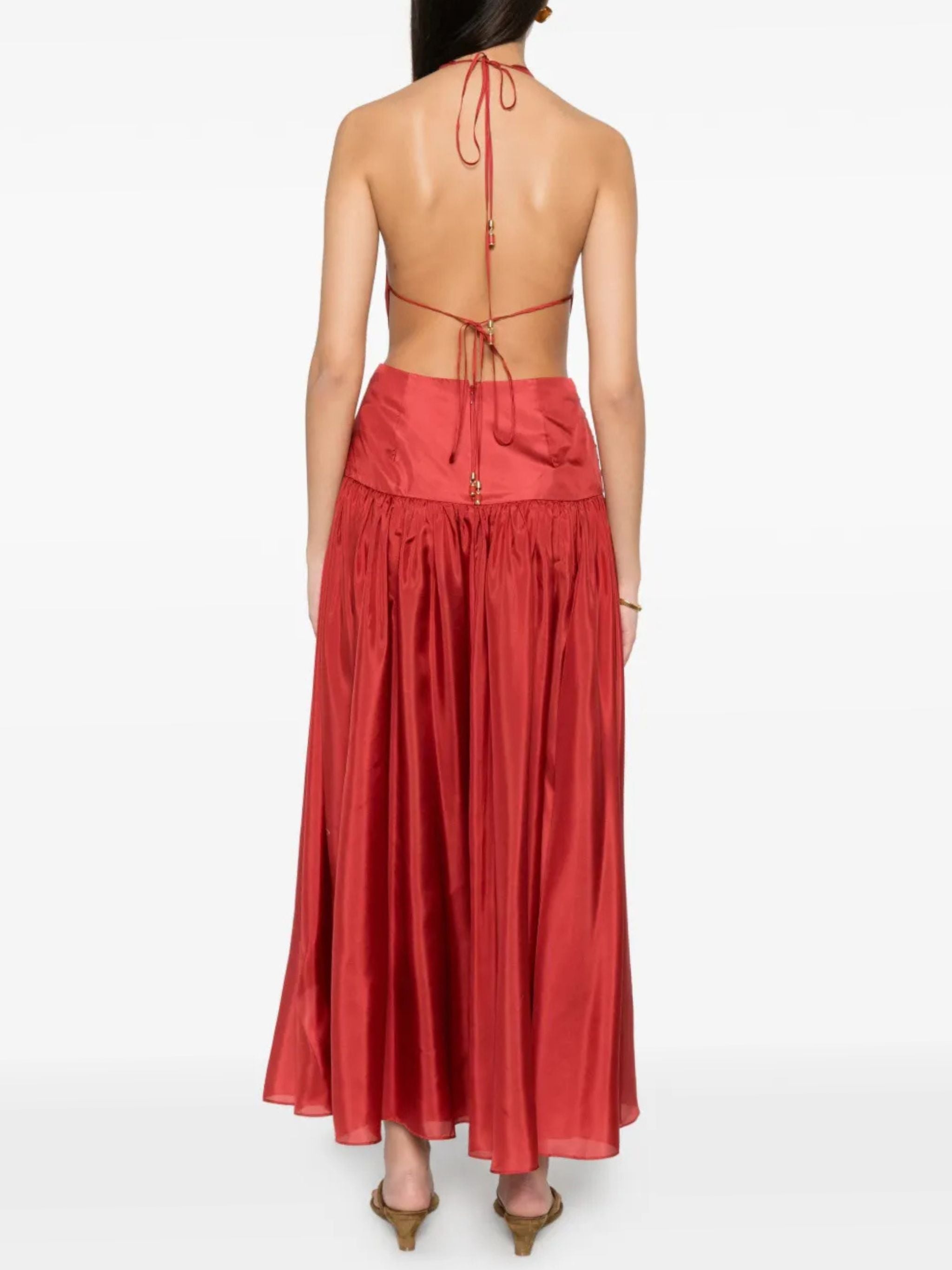 Maxi abito con scollo all`americana Indra