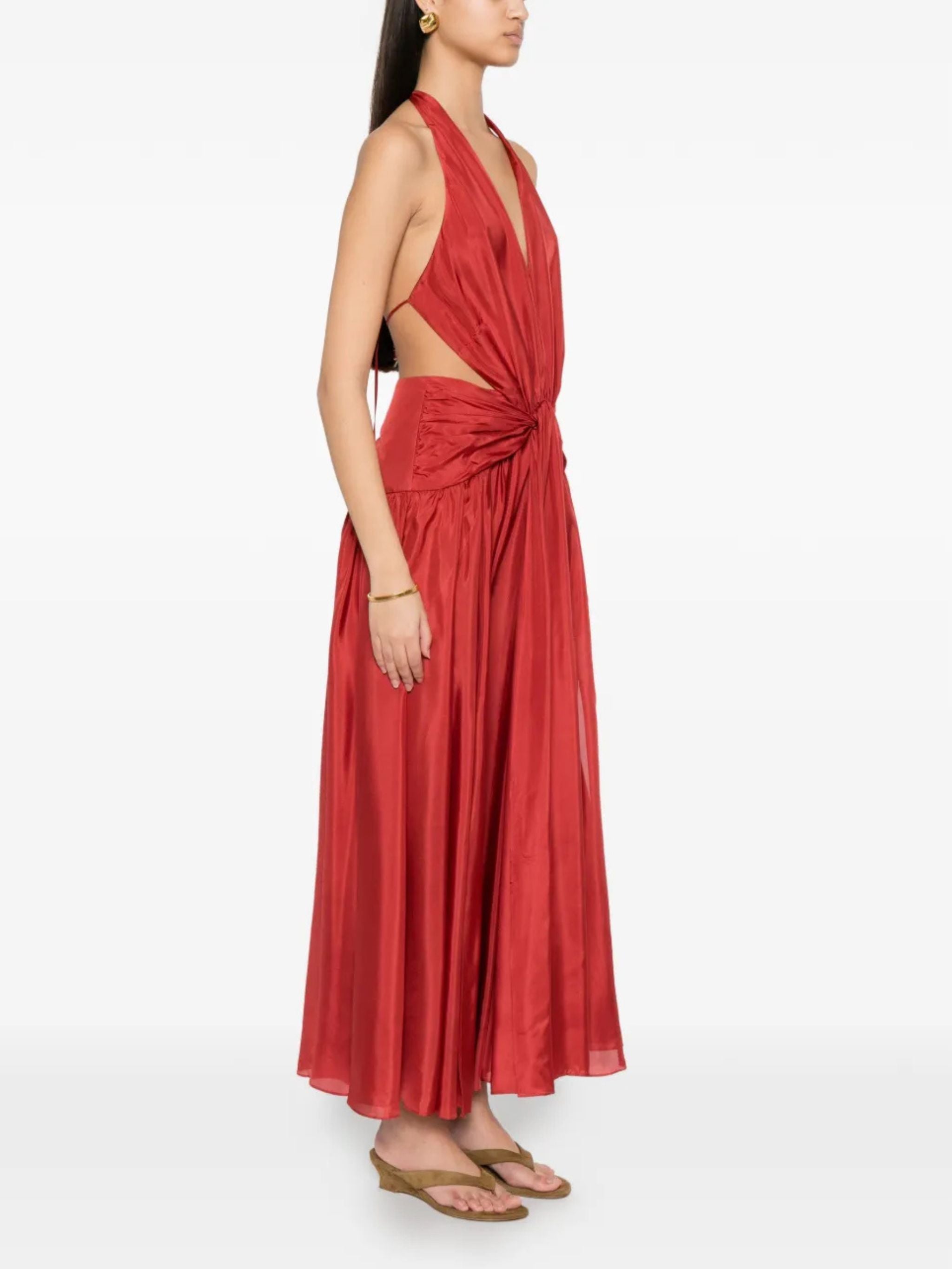 Maxi abito con scollo all`americana Indra