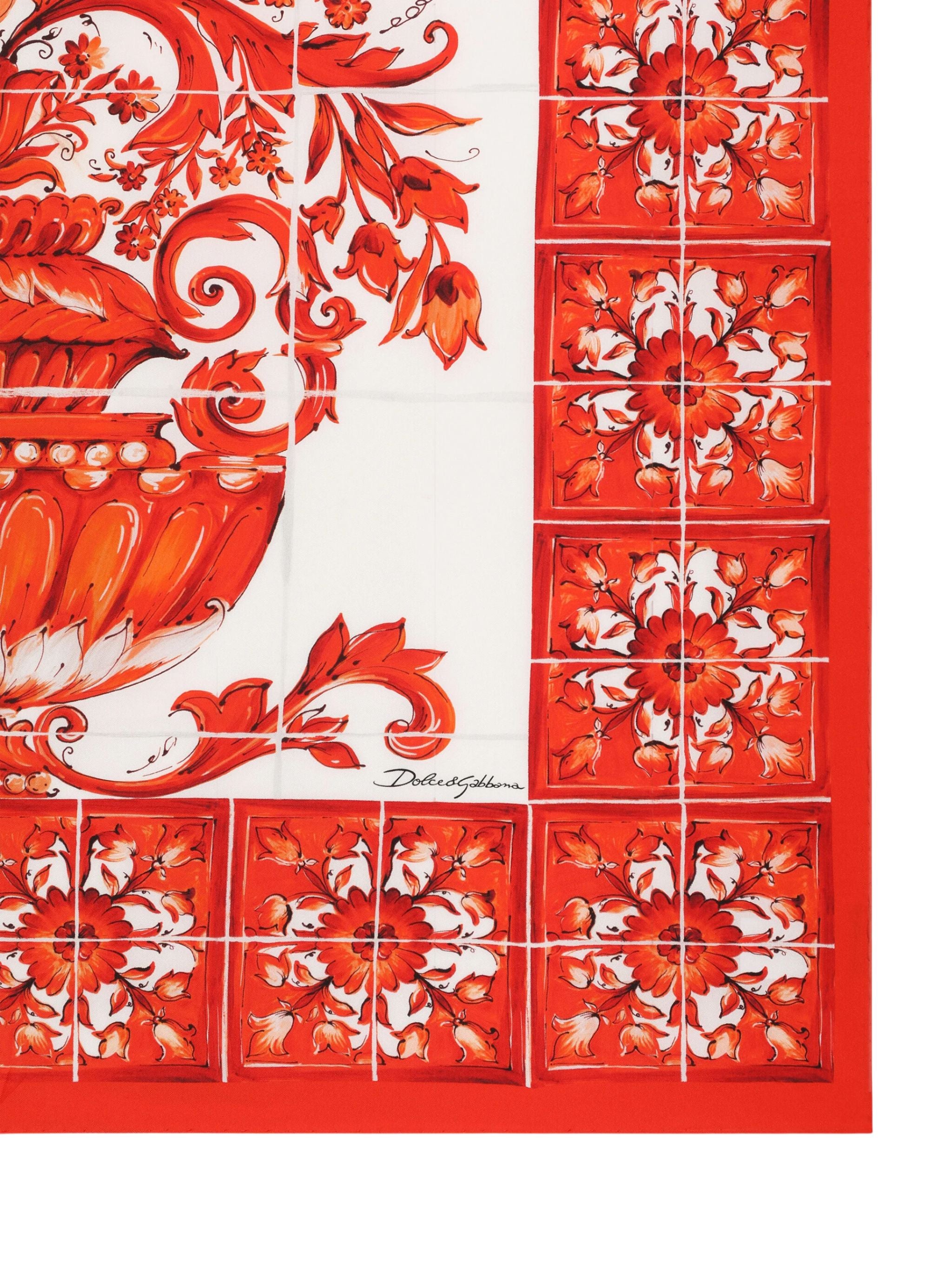 Foulard 90x90 in twill seta stampa maiolica