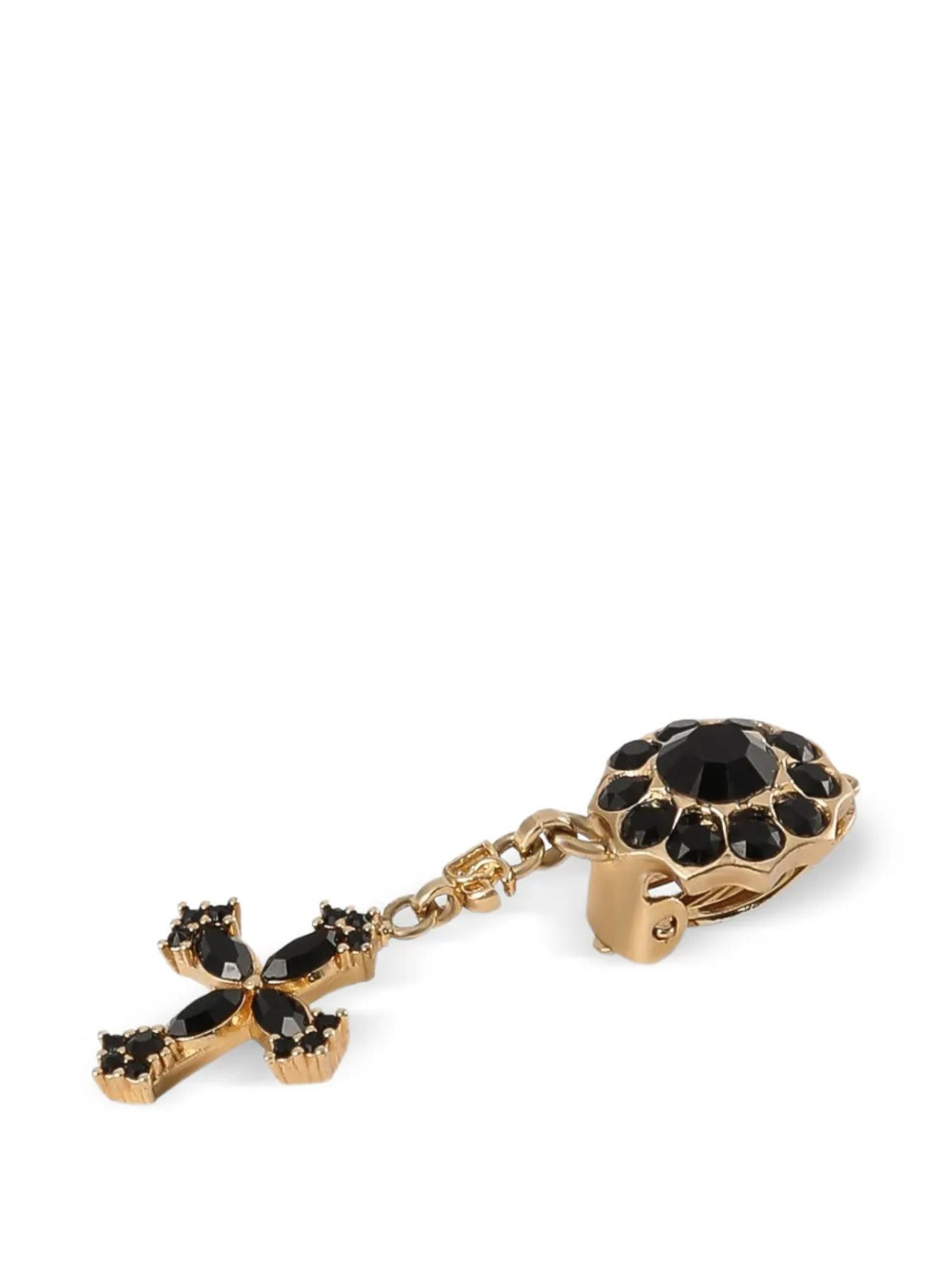 Orecchini a clip con croci e strass