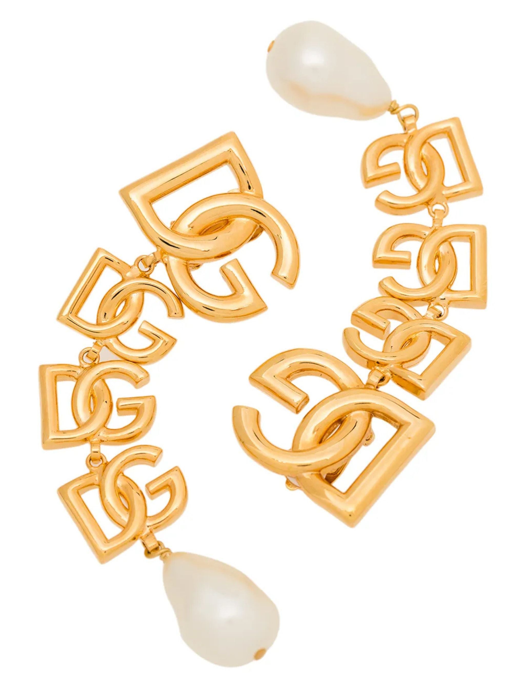 Orecchini con perle DG Logo