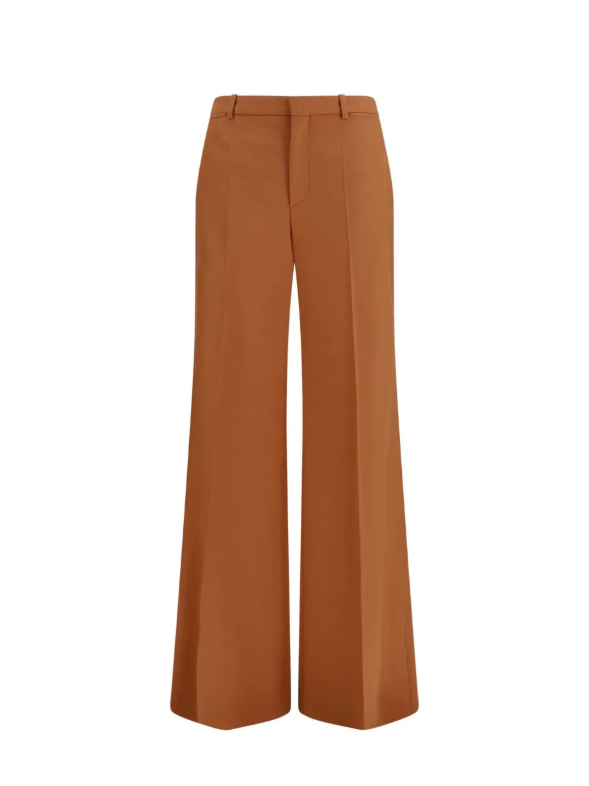 Pantaloni a gamba larga in lana