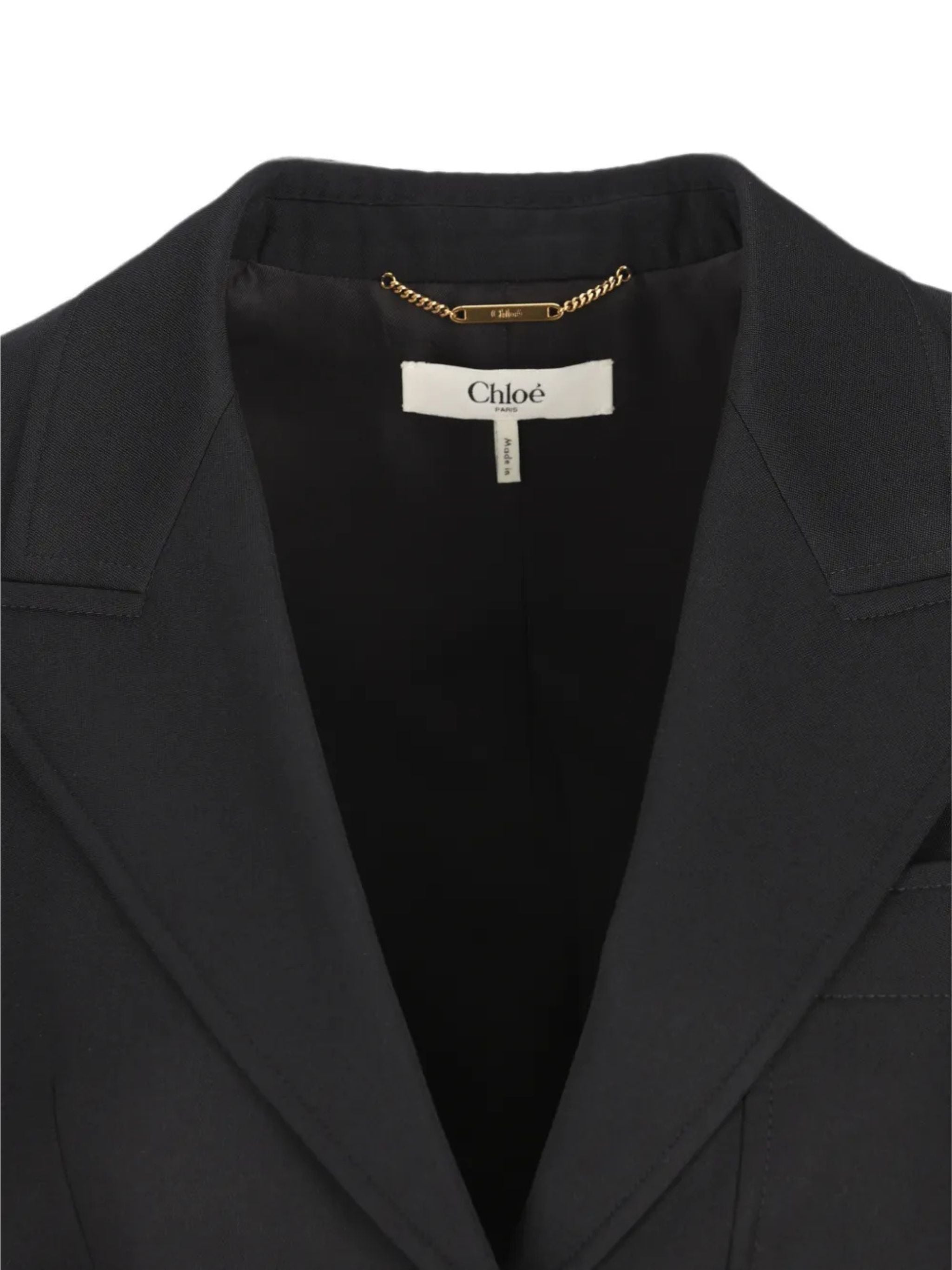 Giacca sartoriale monopetto in lana grain de poudre