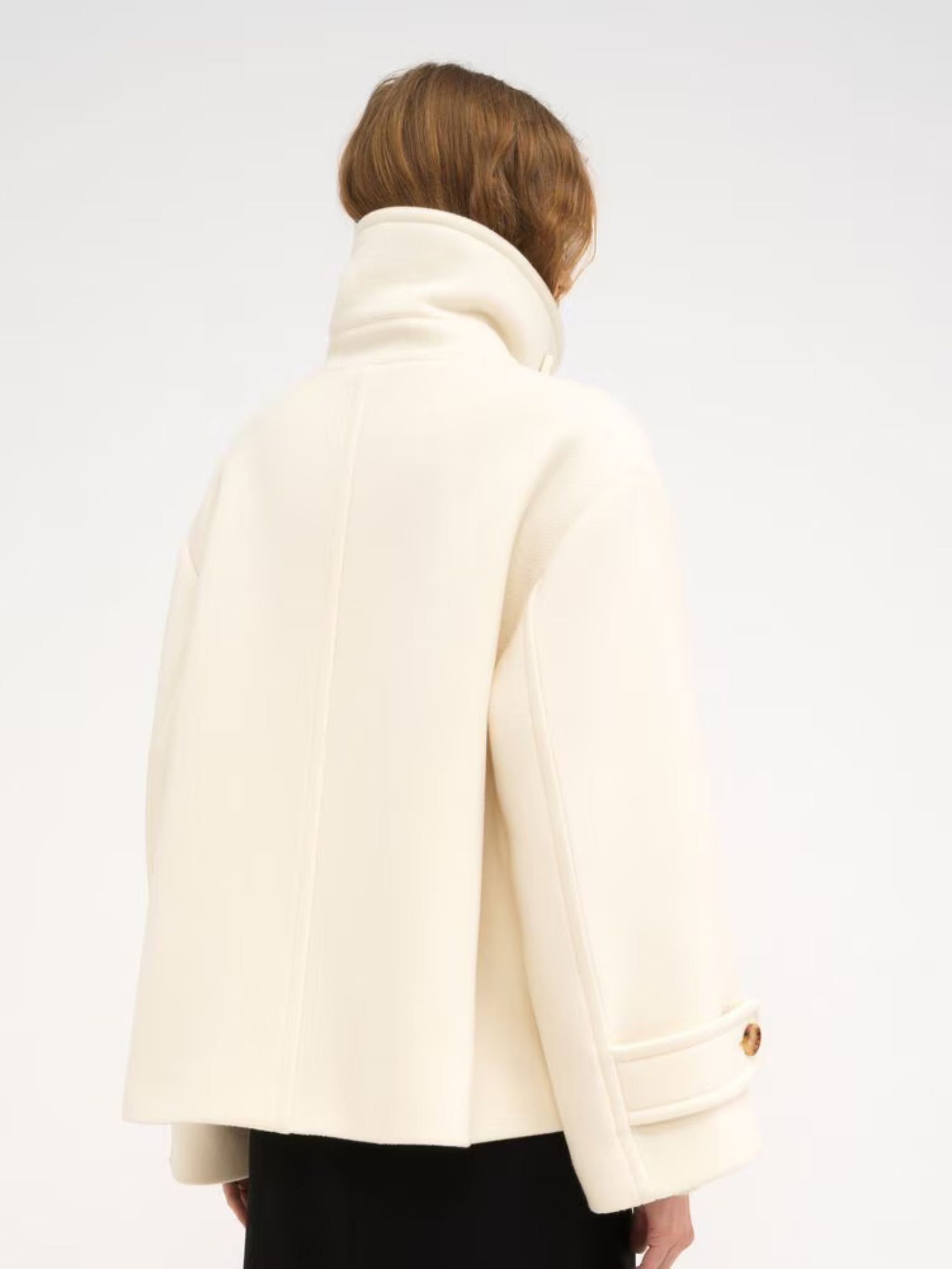 Cappotto corto oversize in lana