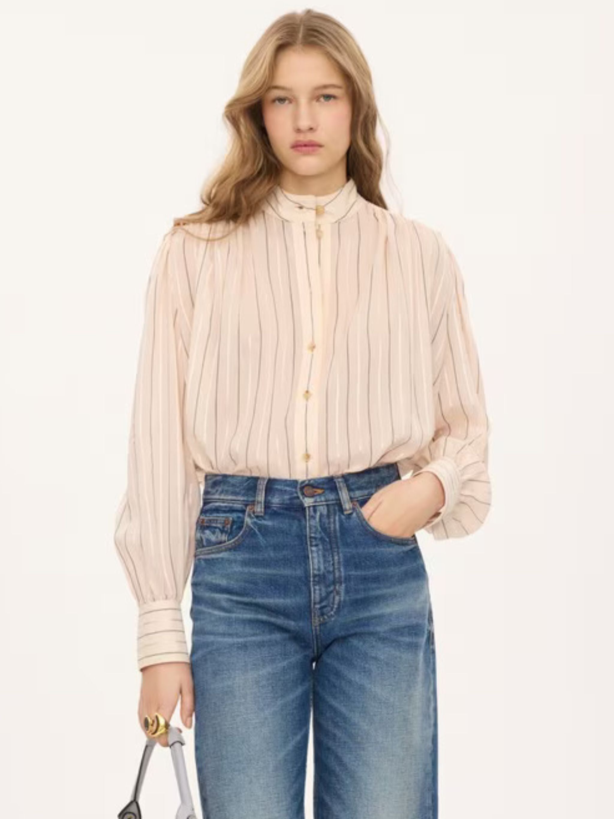 Camicia in popeline di cotone e seta