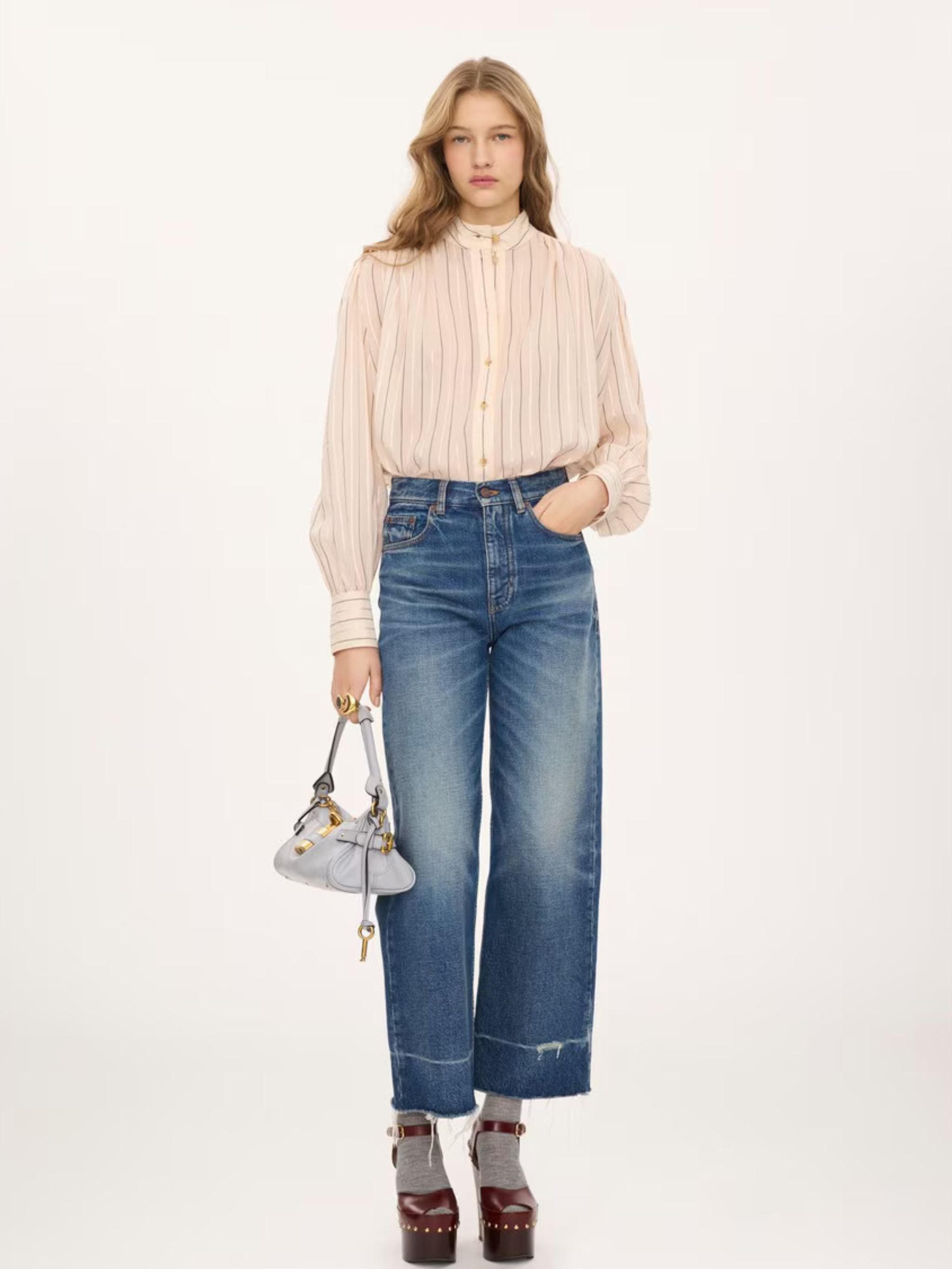 Camicia in popeline di cotone e seta