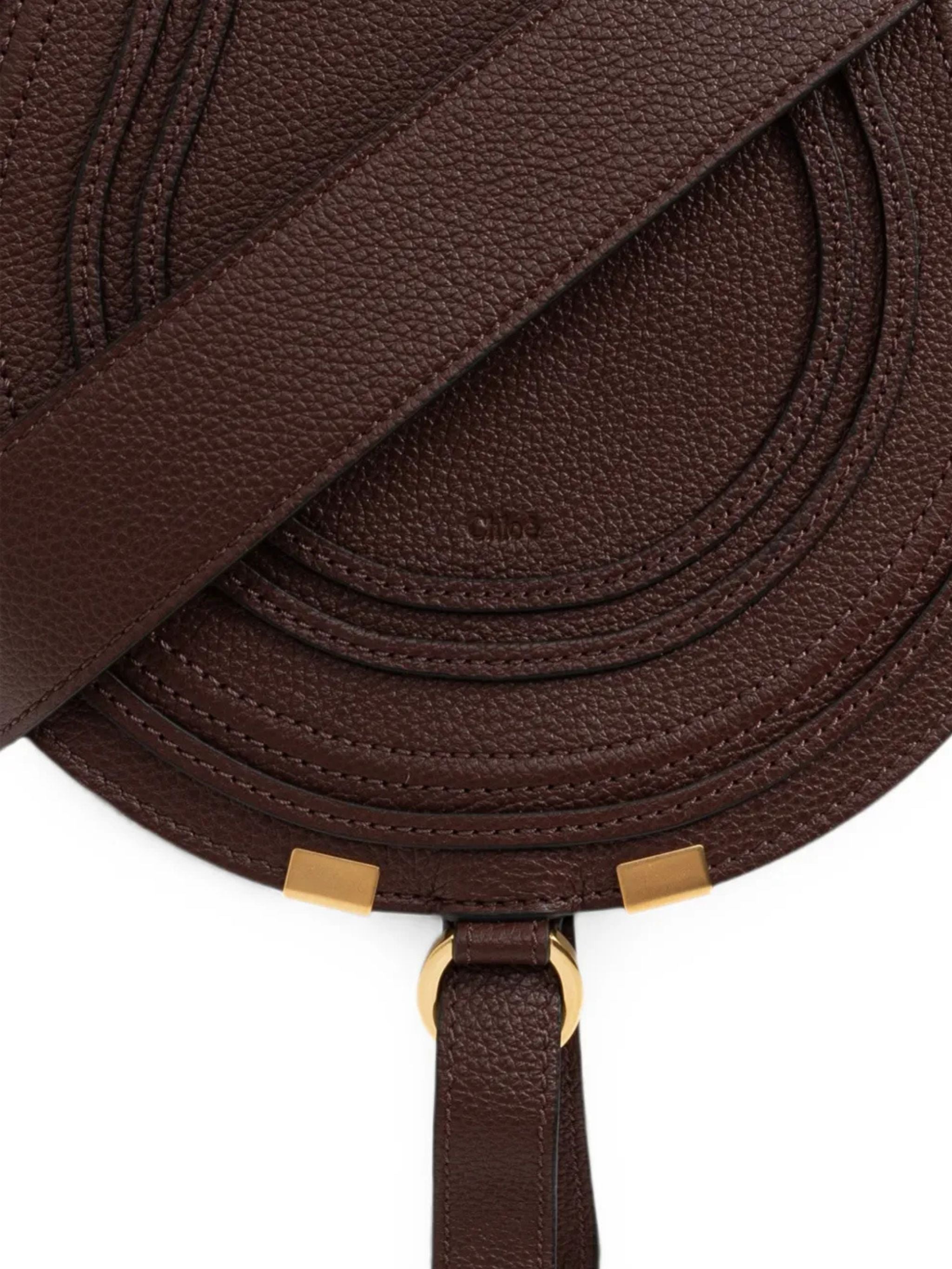 Borsa Midi saddle Marcie in pelle granata