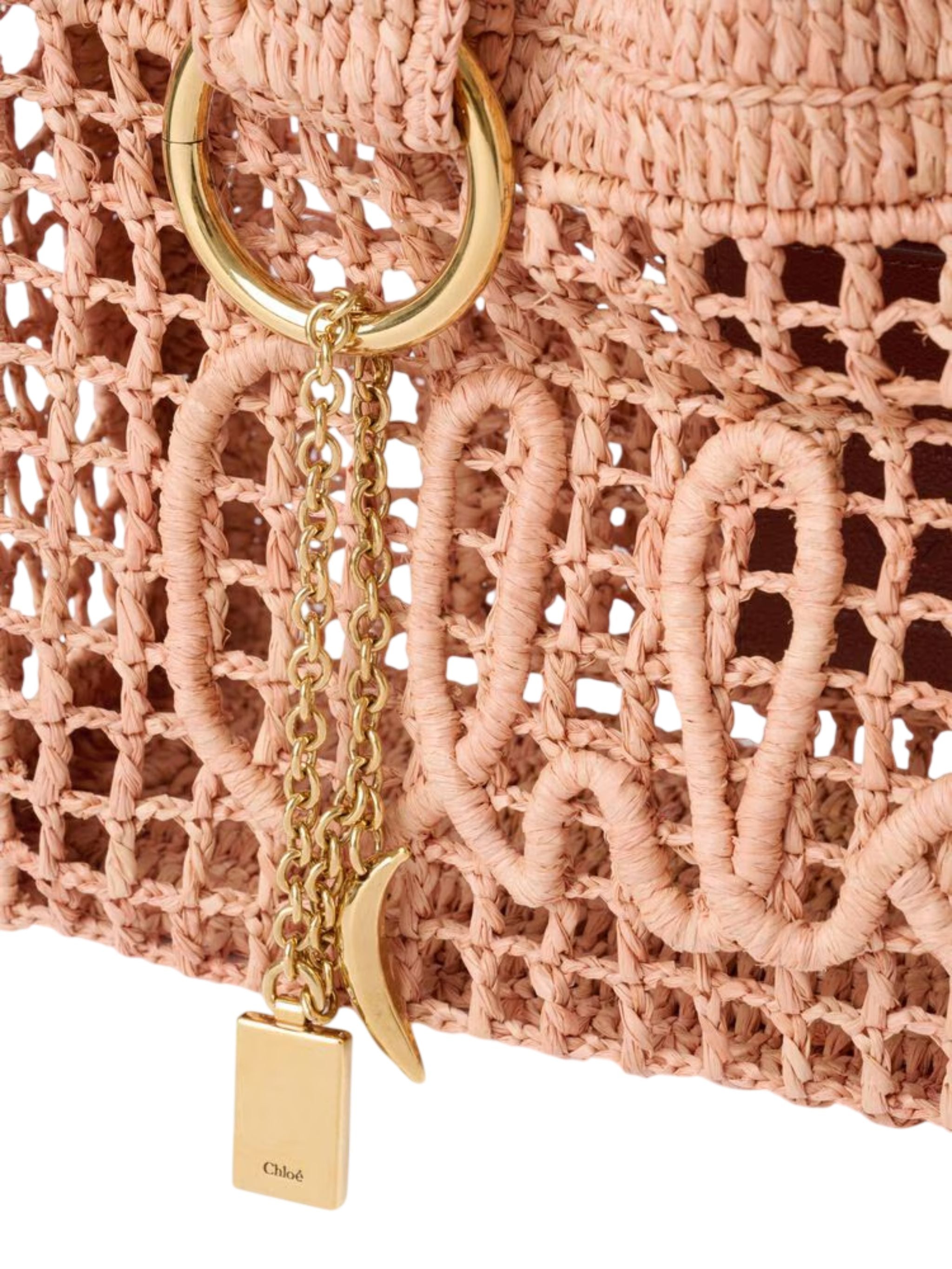 Tote bag piccola Summer Banana east-west in rafia con tracolla Summery Beige