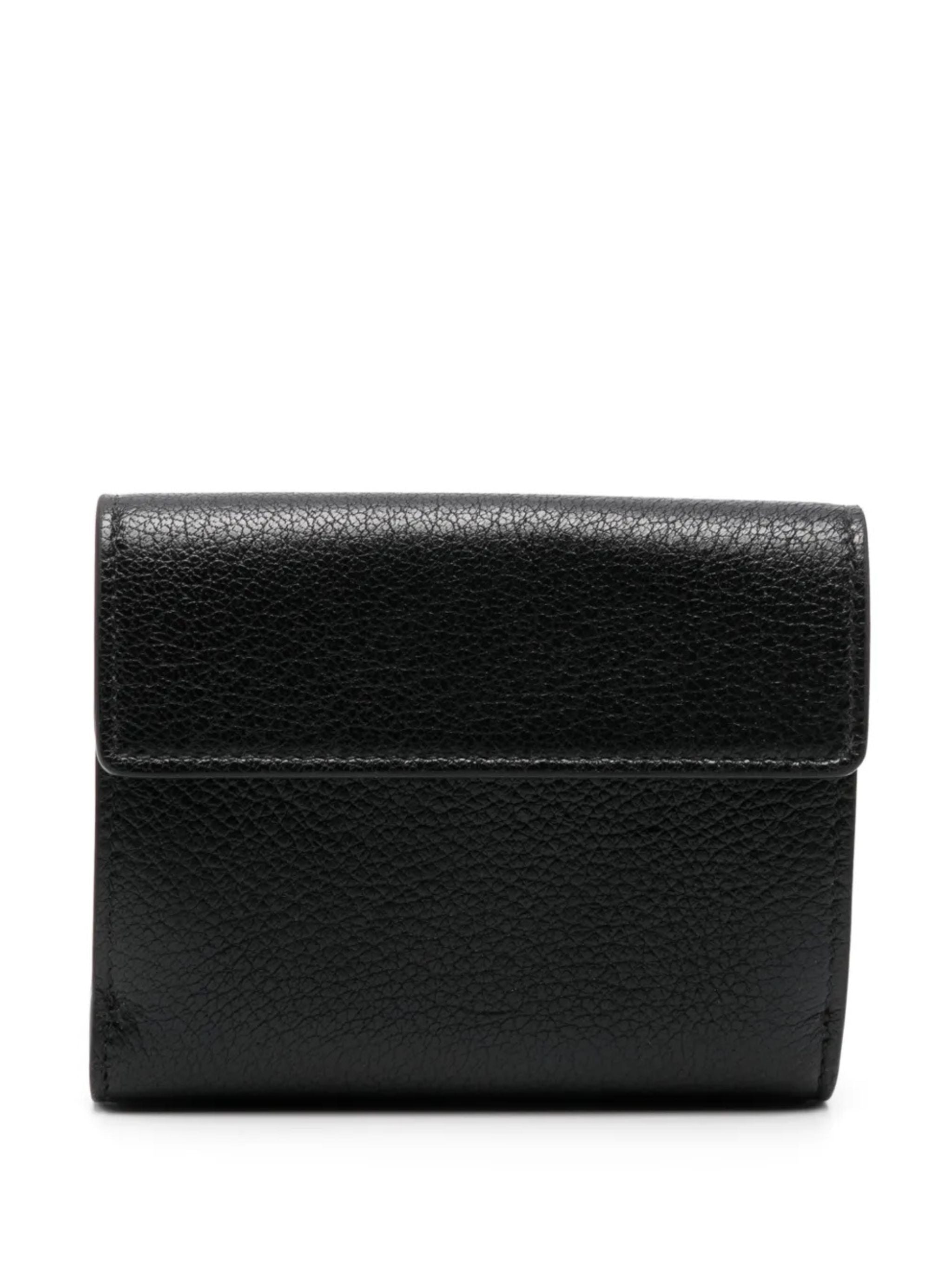 Portafoglio trifold piccolo Envelope in pelle granata Black