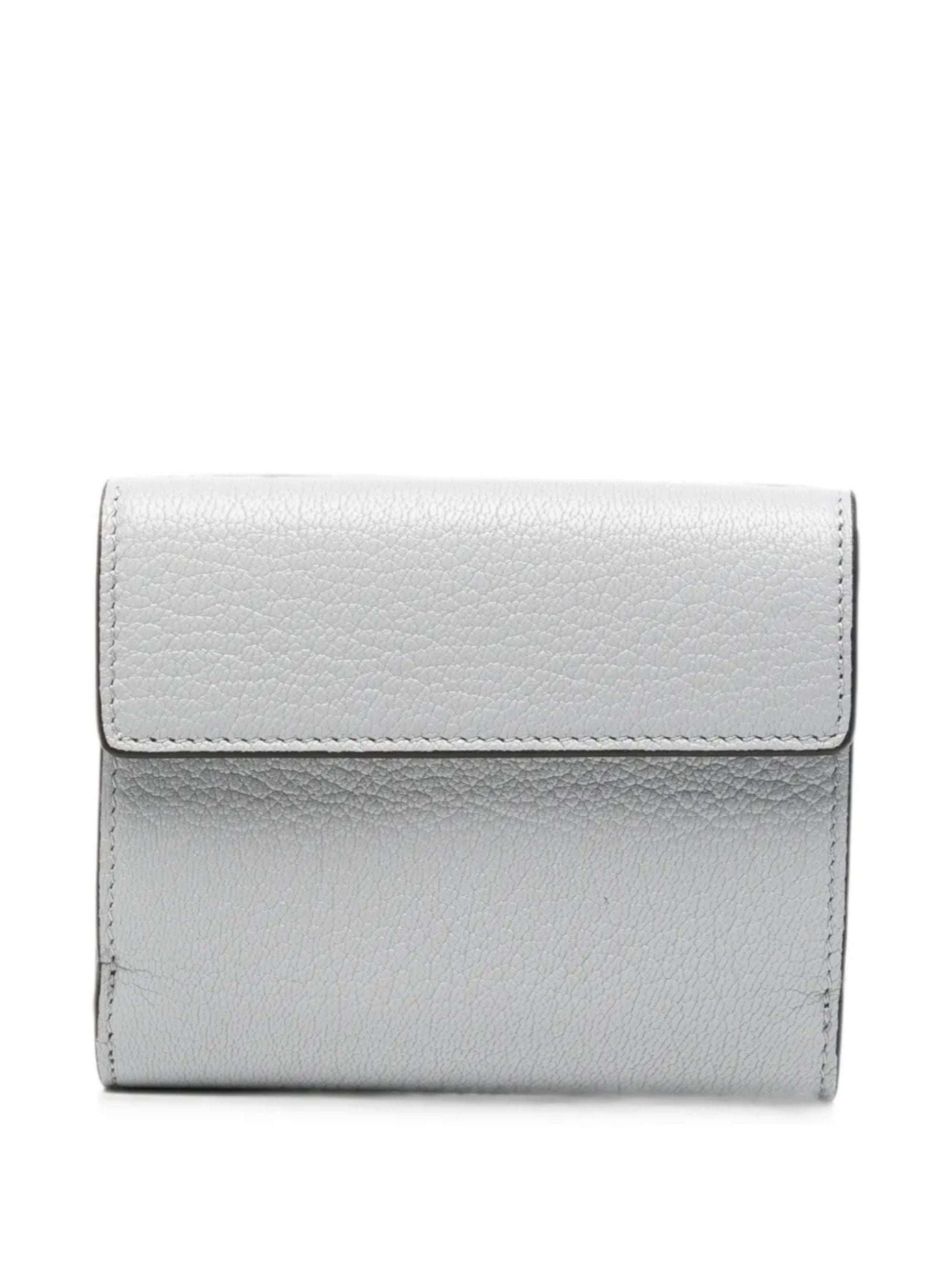 Portafoglio trifold piccolo Envelope in pelle granata Greyish Blue