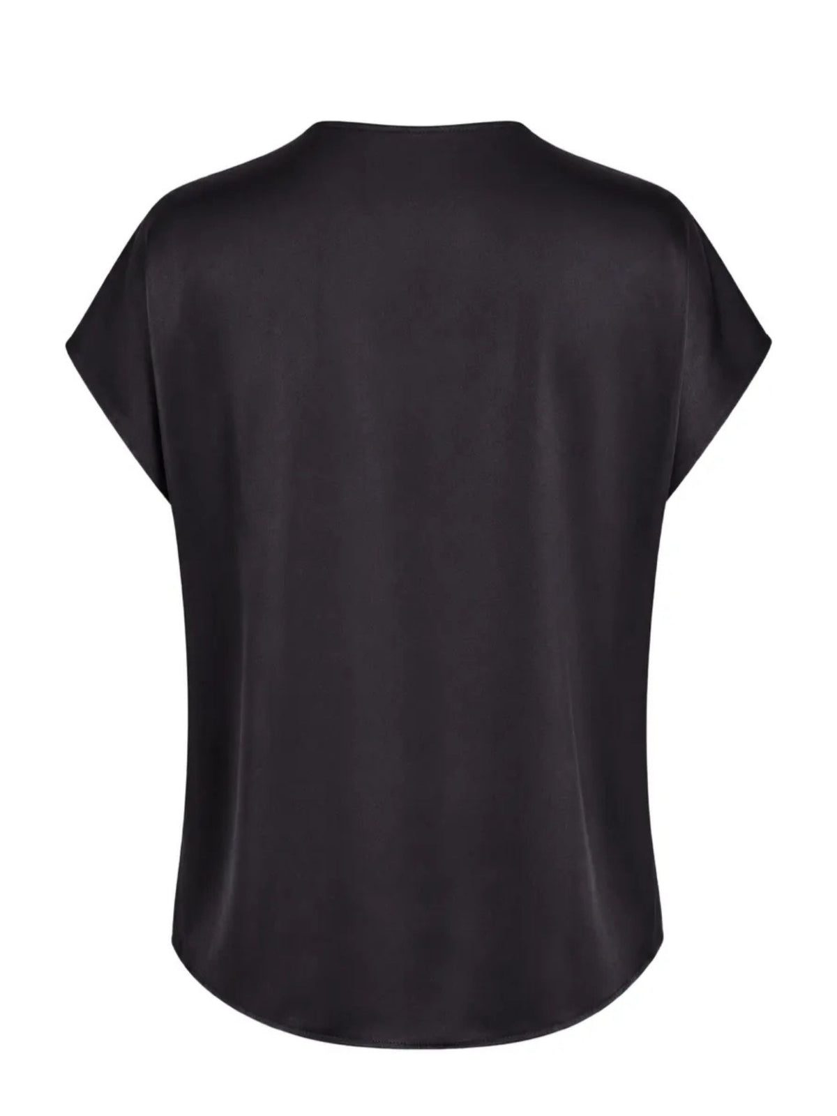 Top in misto seta con doppio scollo a V Blue