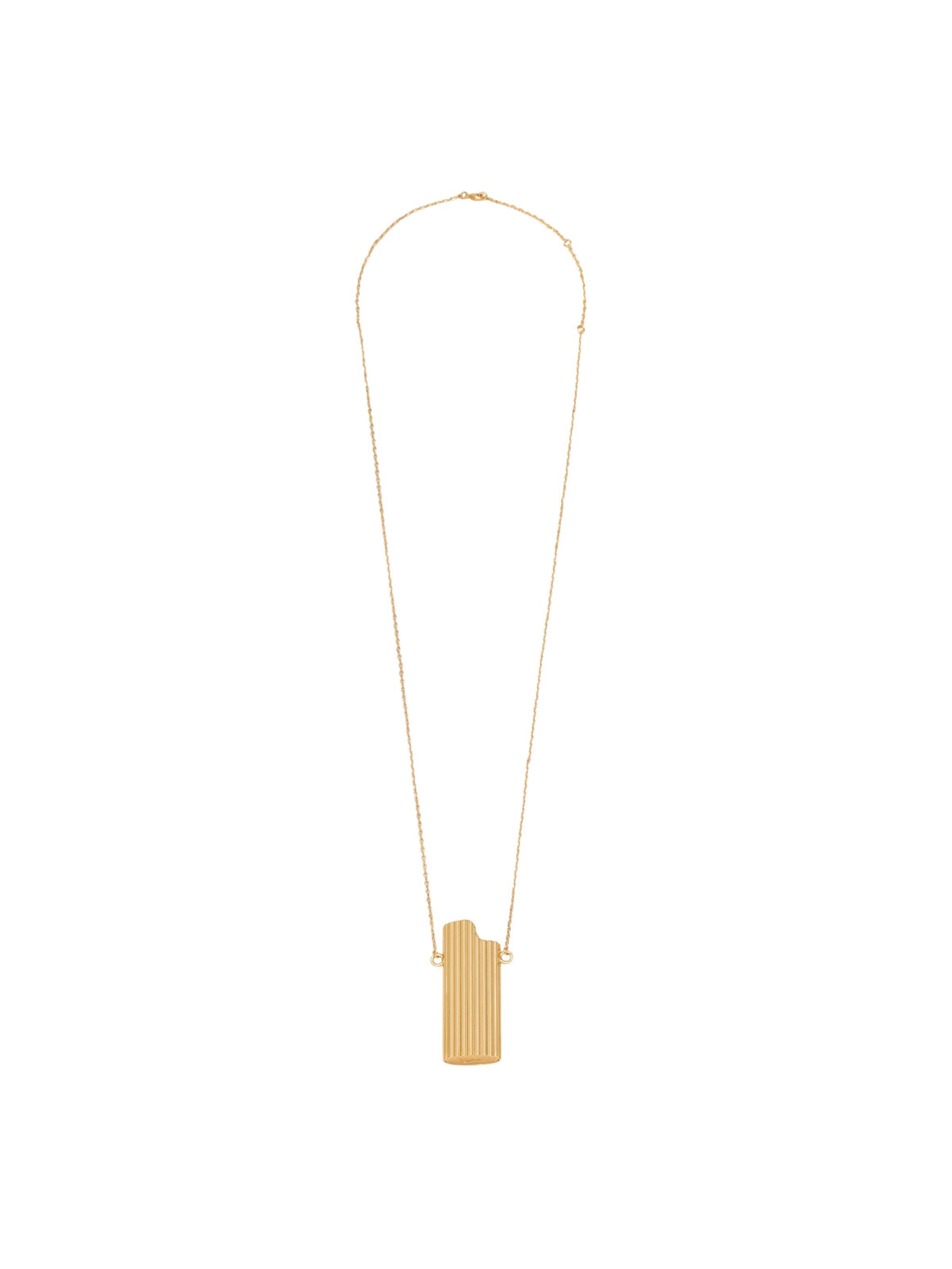 Golden brass necklace with lighter holder