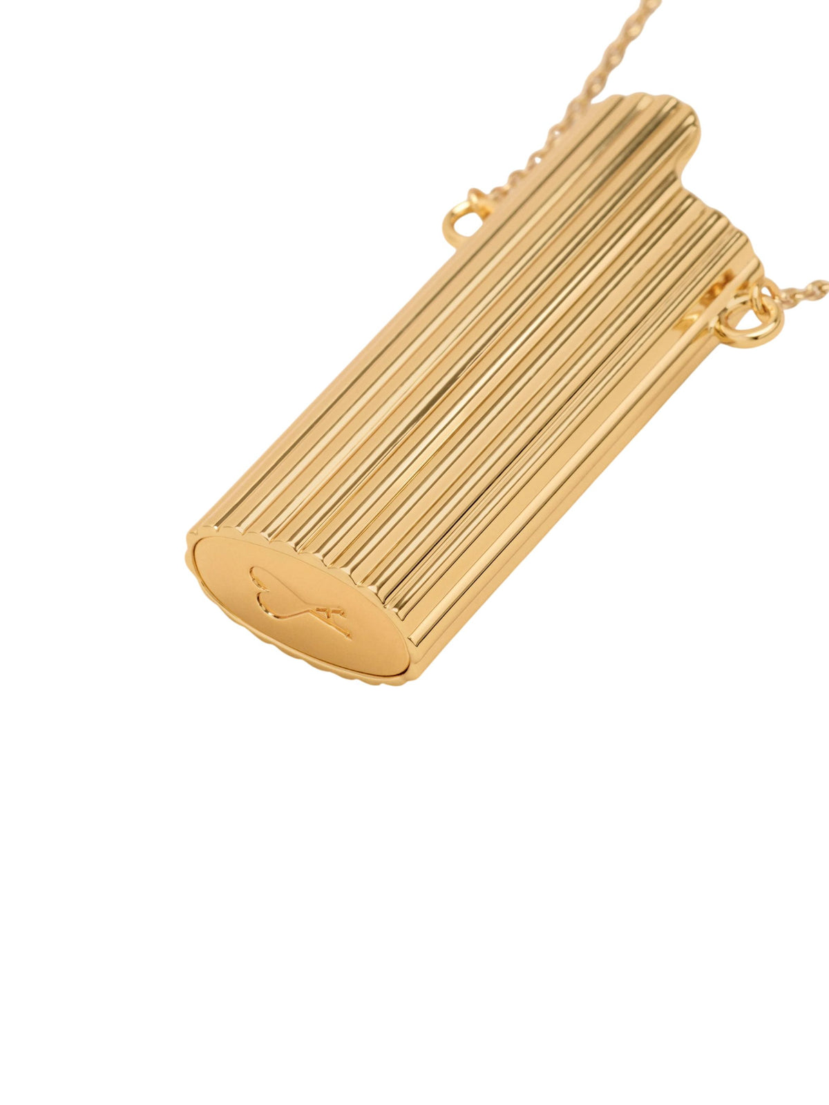 Golden brass necklace with lighter holder