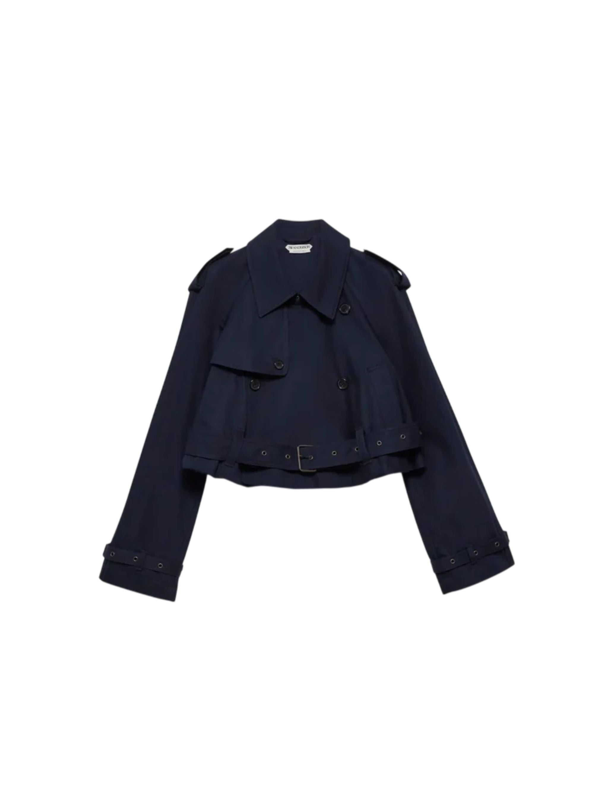 Womens cropped trench in navy