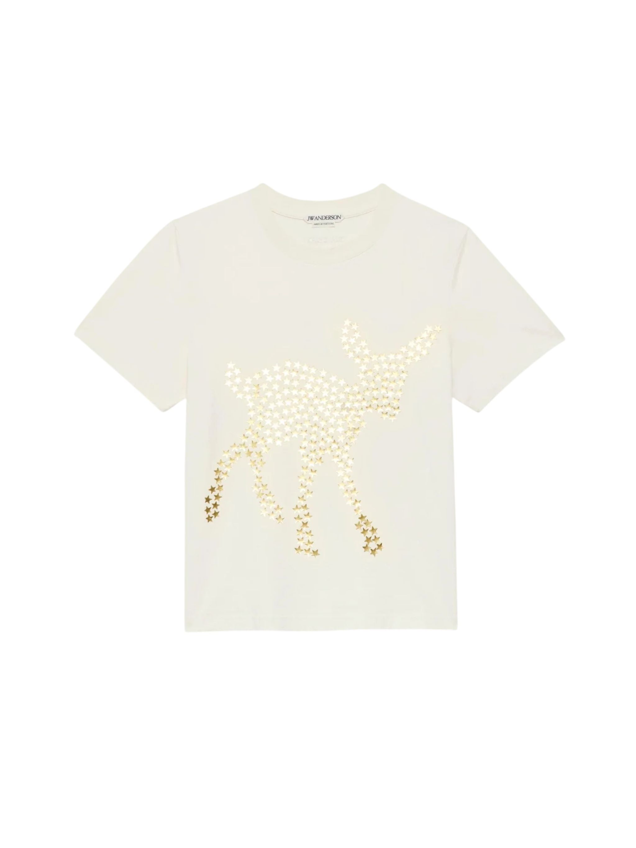 Womens animal stars graphic print t-shirt in ecru