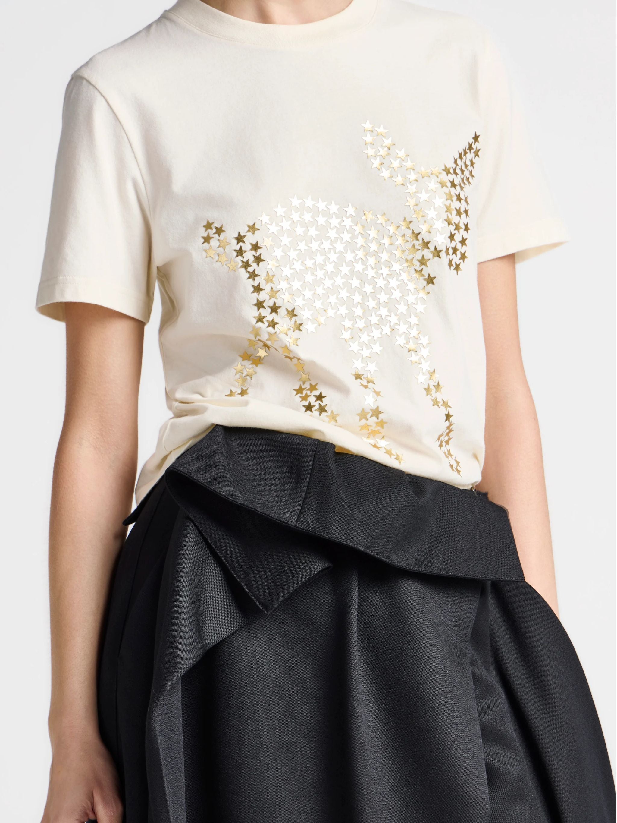 Womens fold over trousers in black