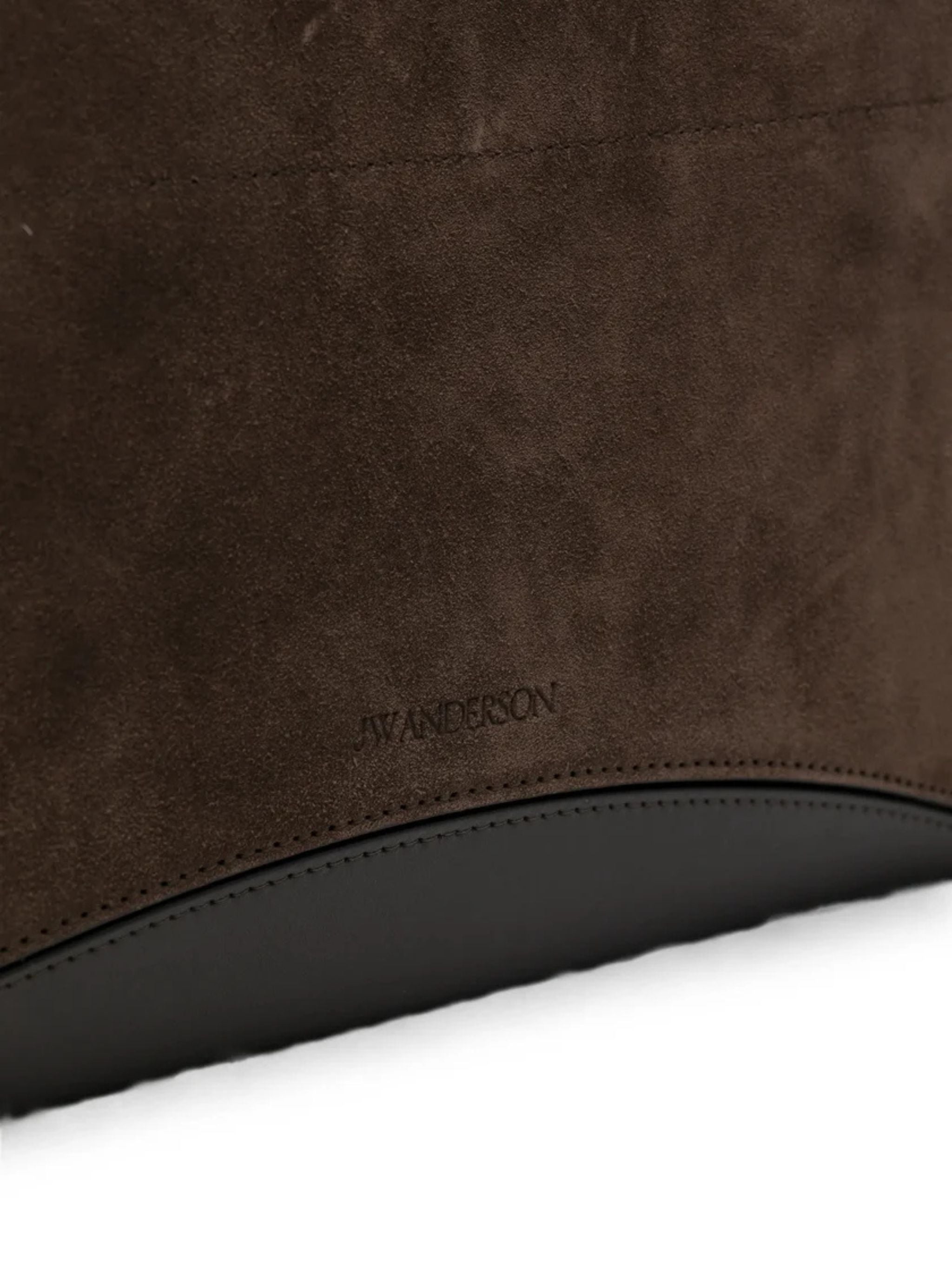 Elongated loafer cabas bag in brown suede