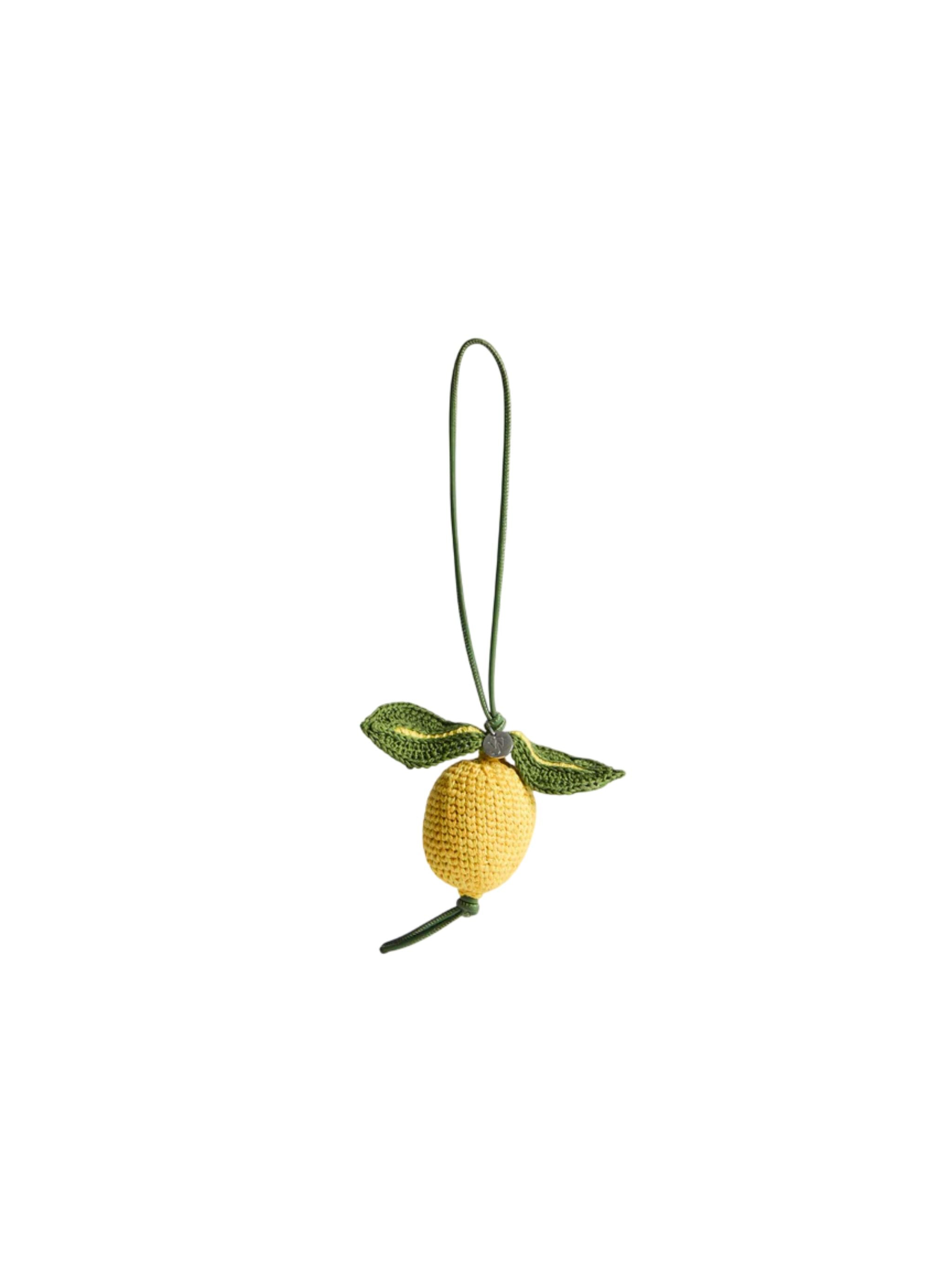 Hand-crocheted lemon charm