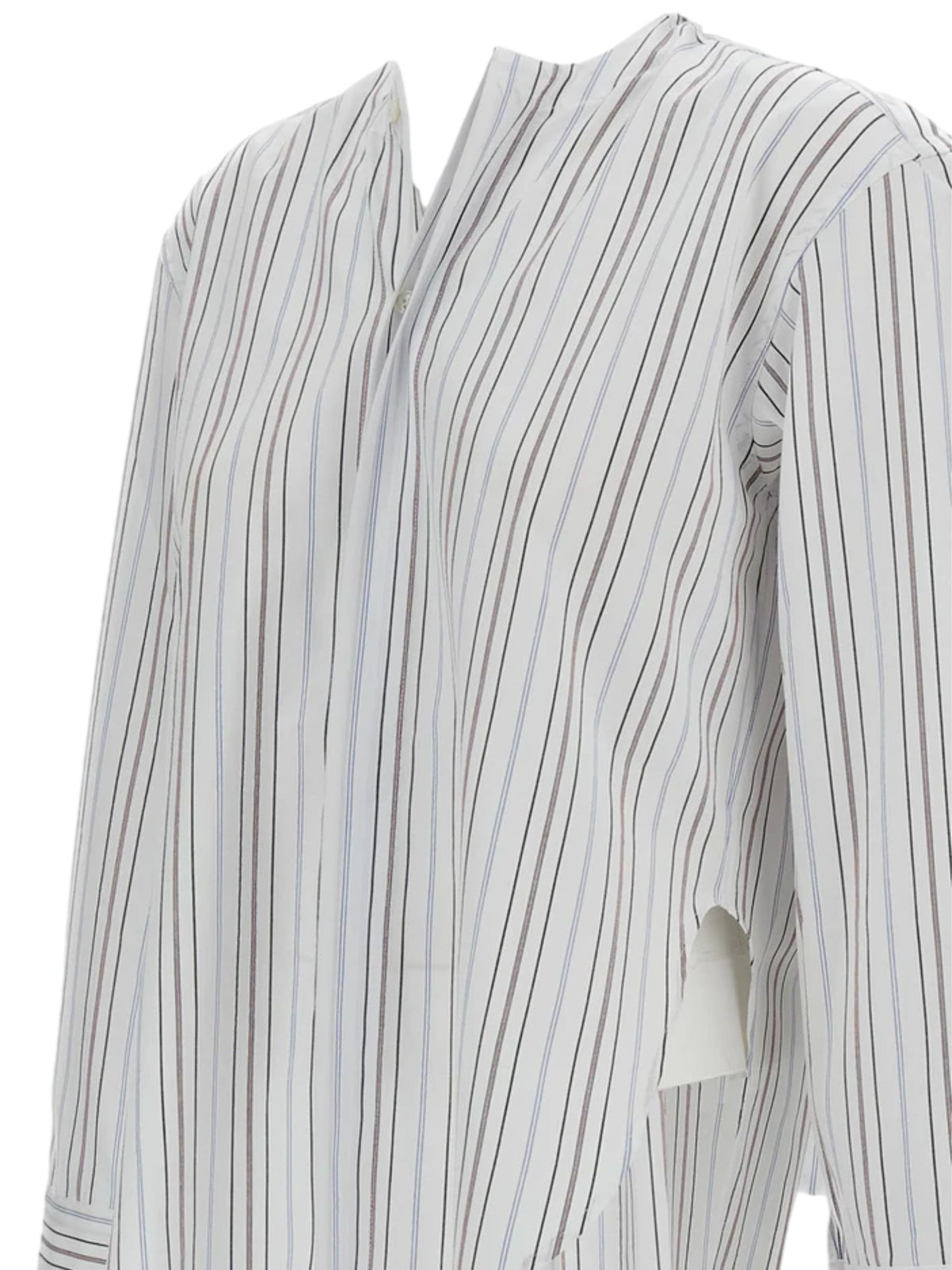 CAMICIA DI COTONE A RIGHE CON FOULARD