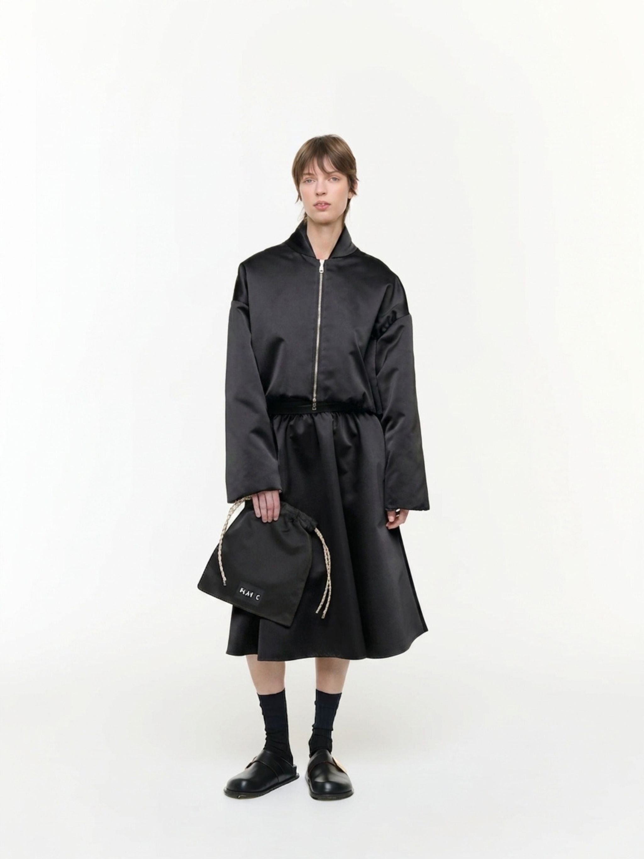 BELLINI TWILL CROPPED BOMBER JACKET