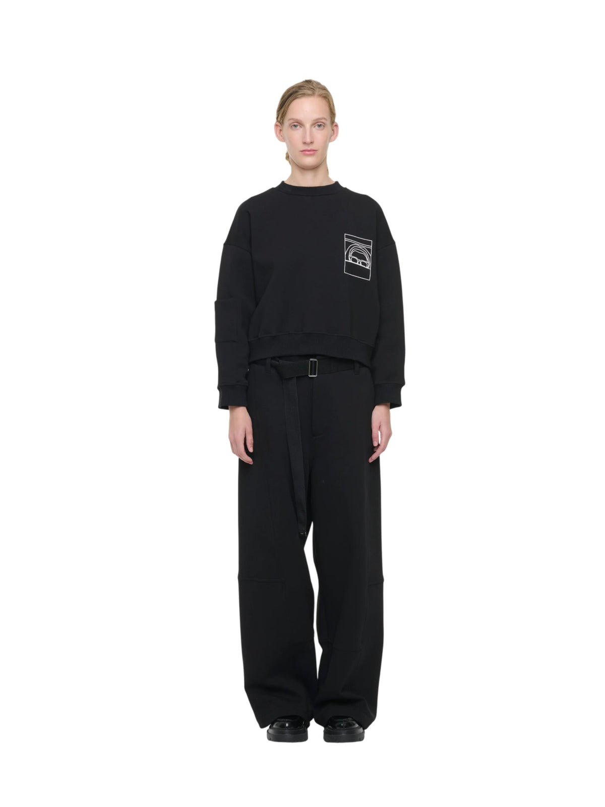 Pantaloni a gamba larga con cintura