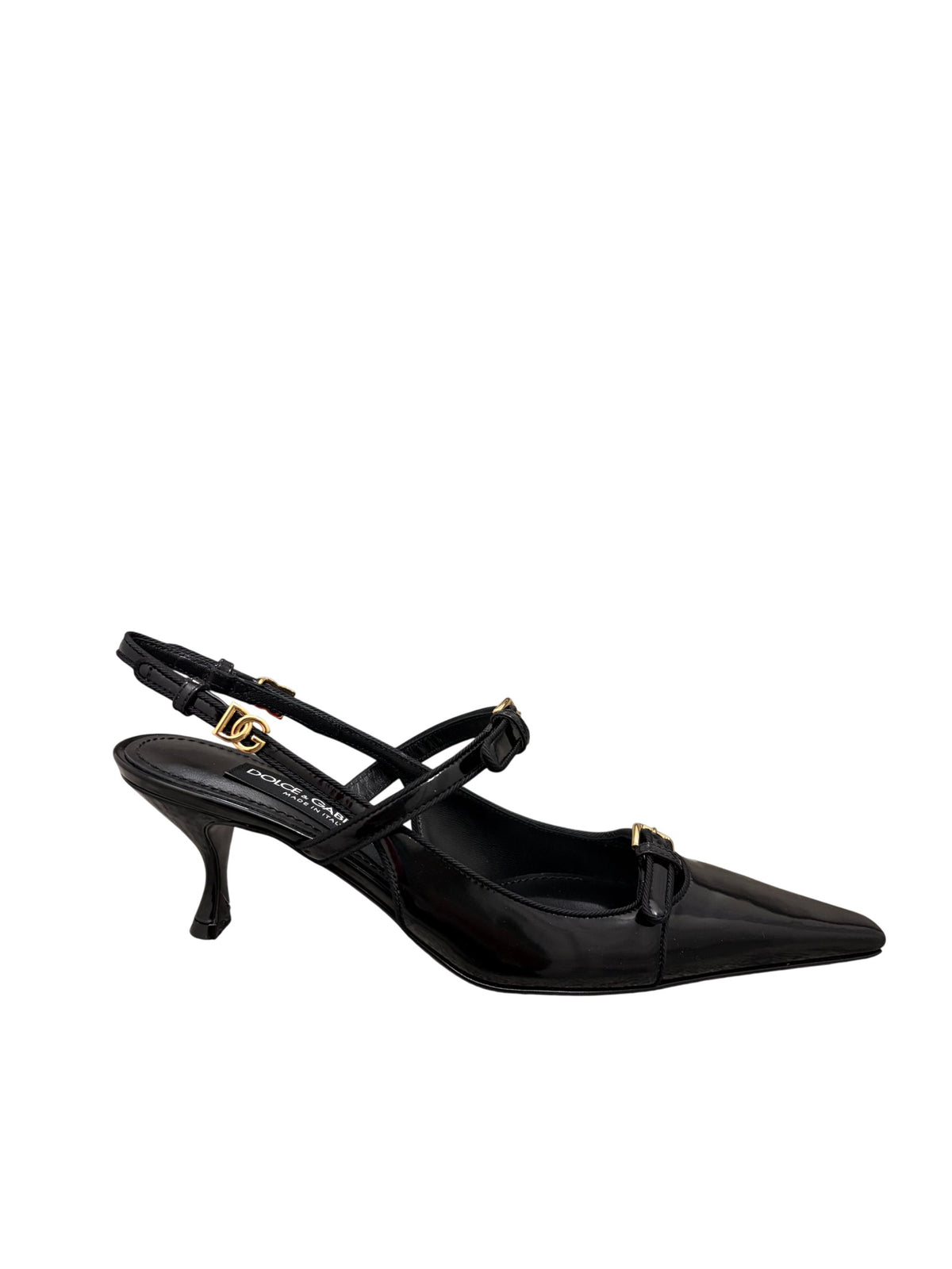 Patent leather slingbacks