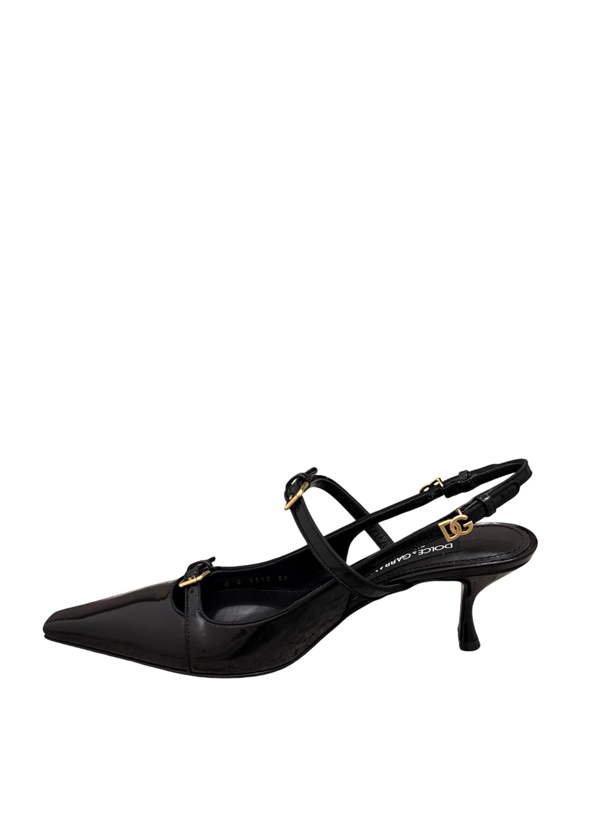 Patent leather slingbacks