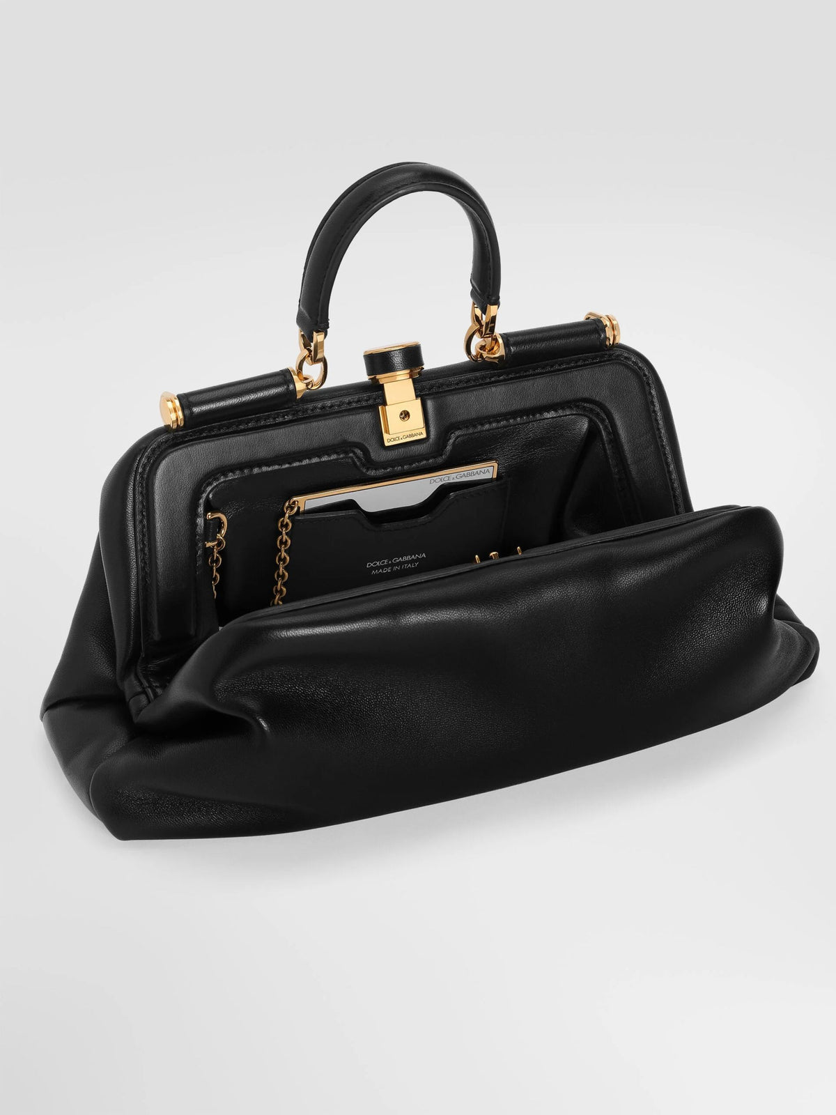 Borsa a mano Grandma media in nappa plongé