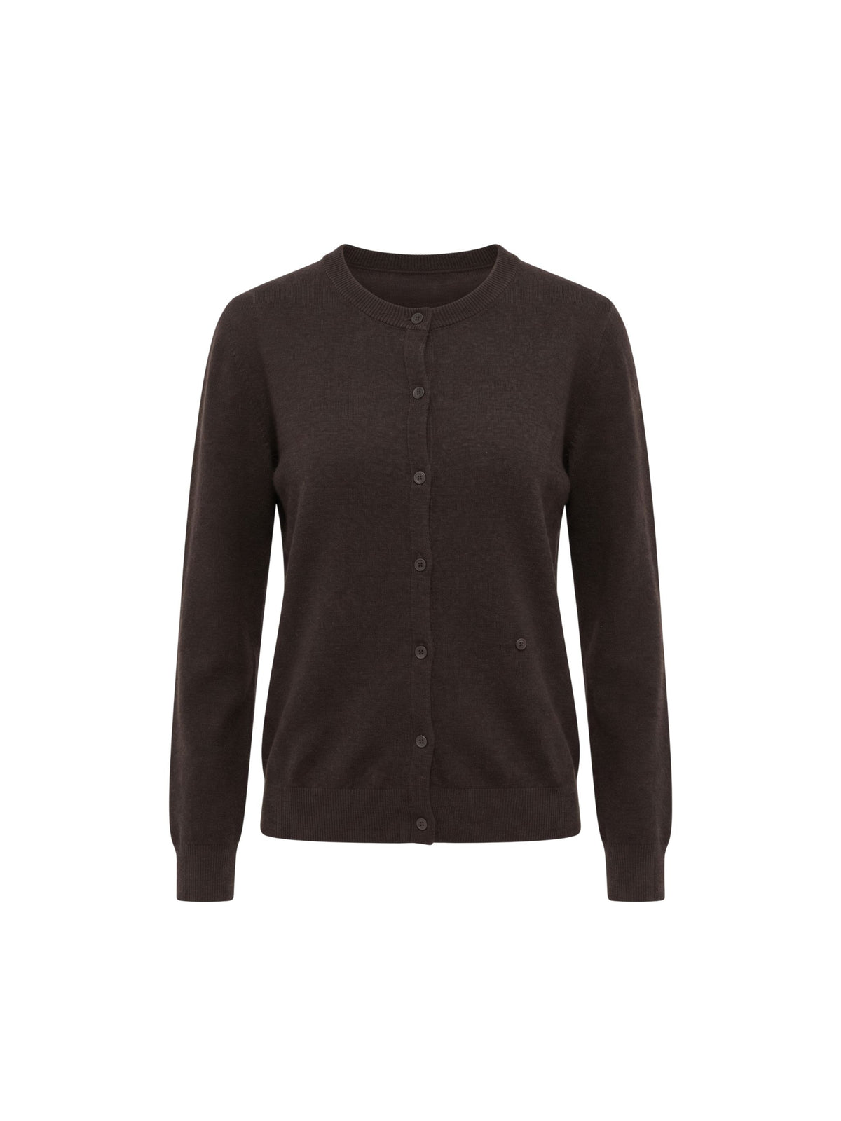 Cardigan Roberto collina con colletto alla coreana marrone
