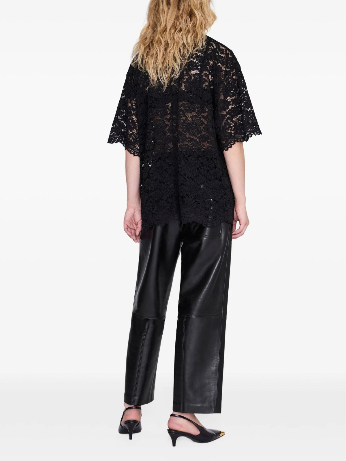 Top nero Anine Bing Zeina in pizzo
