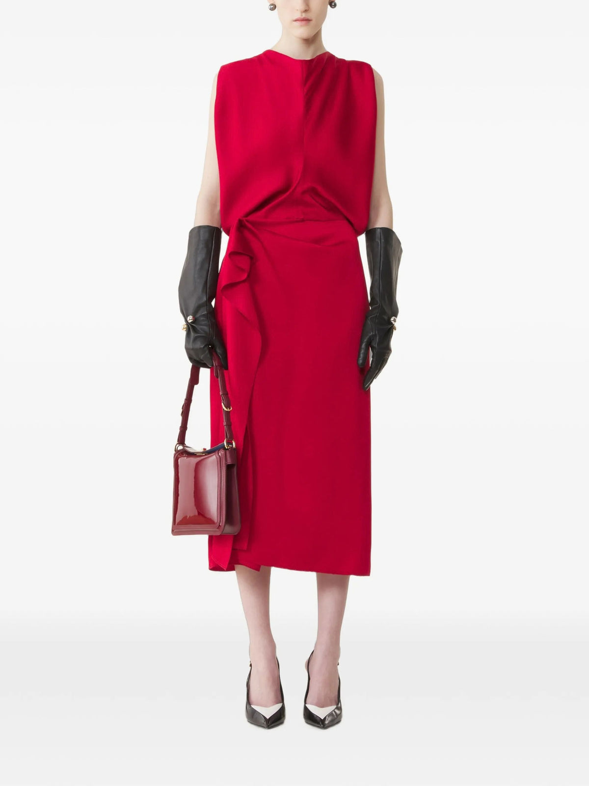 SLEEVELESS DRAPED DRESS