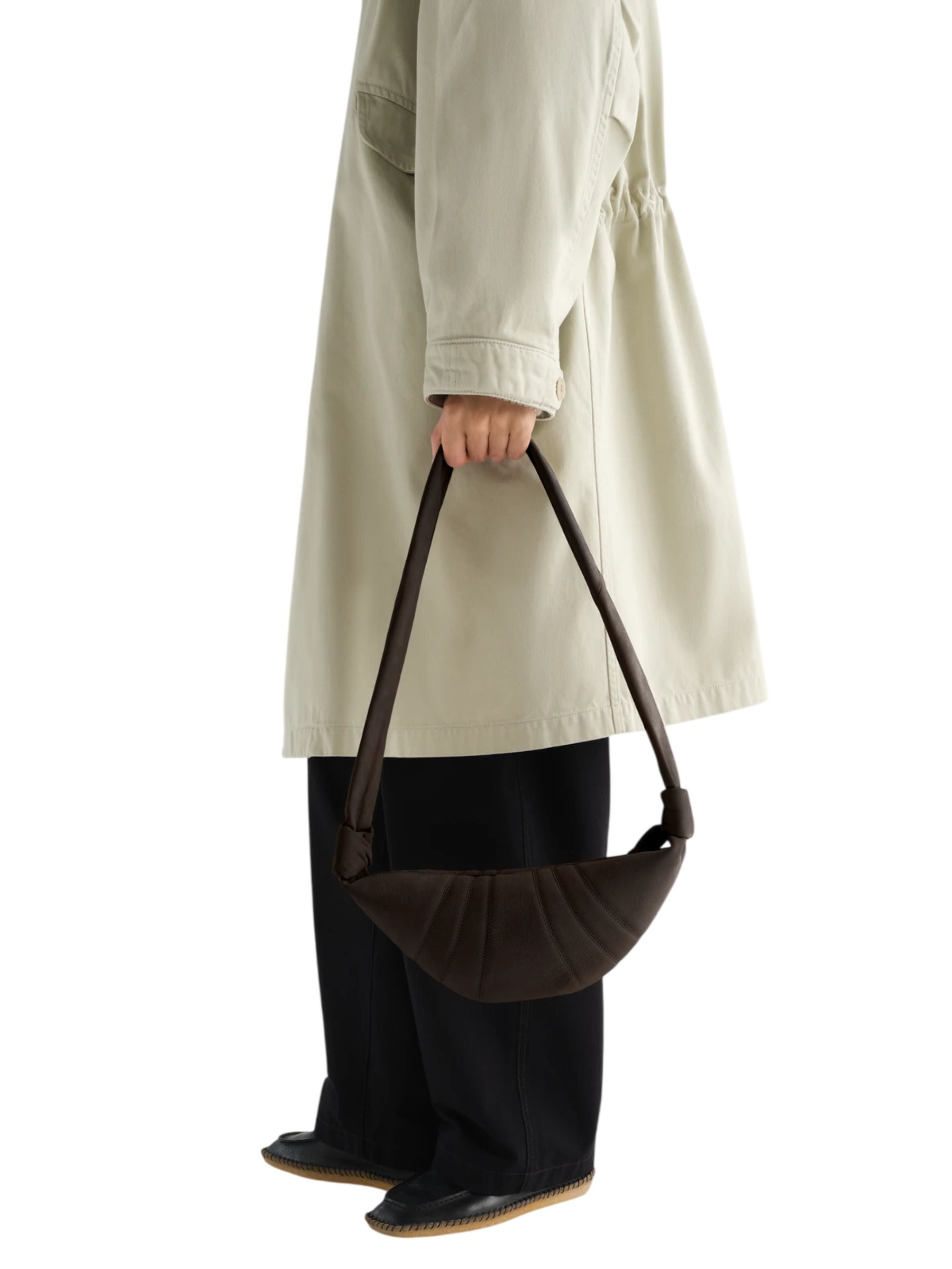 SMALL CROISSANT BAG IN ALPACA NUBUCK
