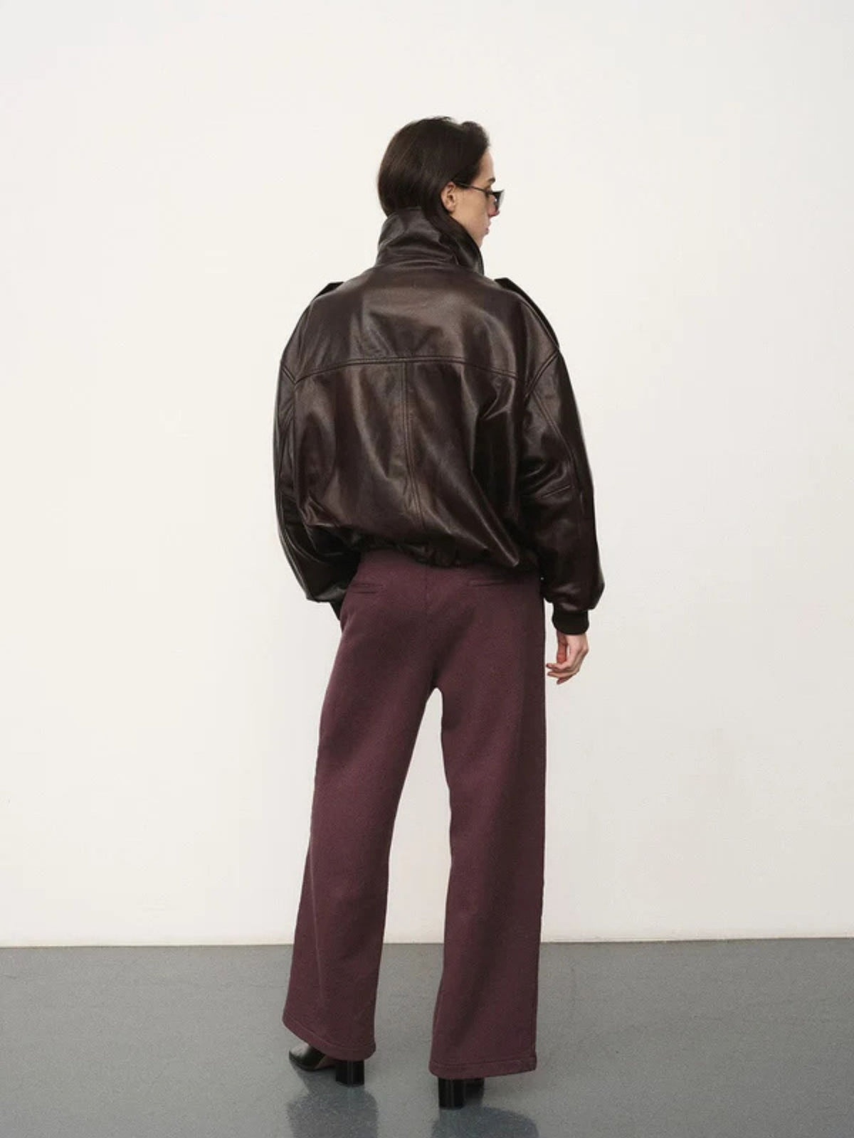 Giacca in pelle con mostrine