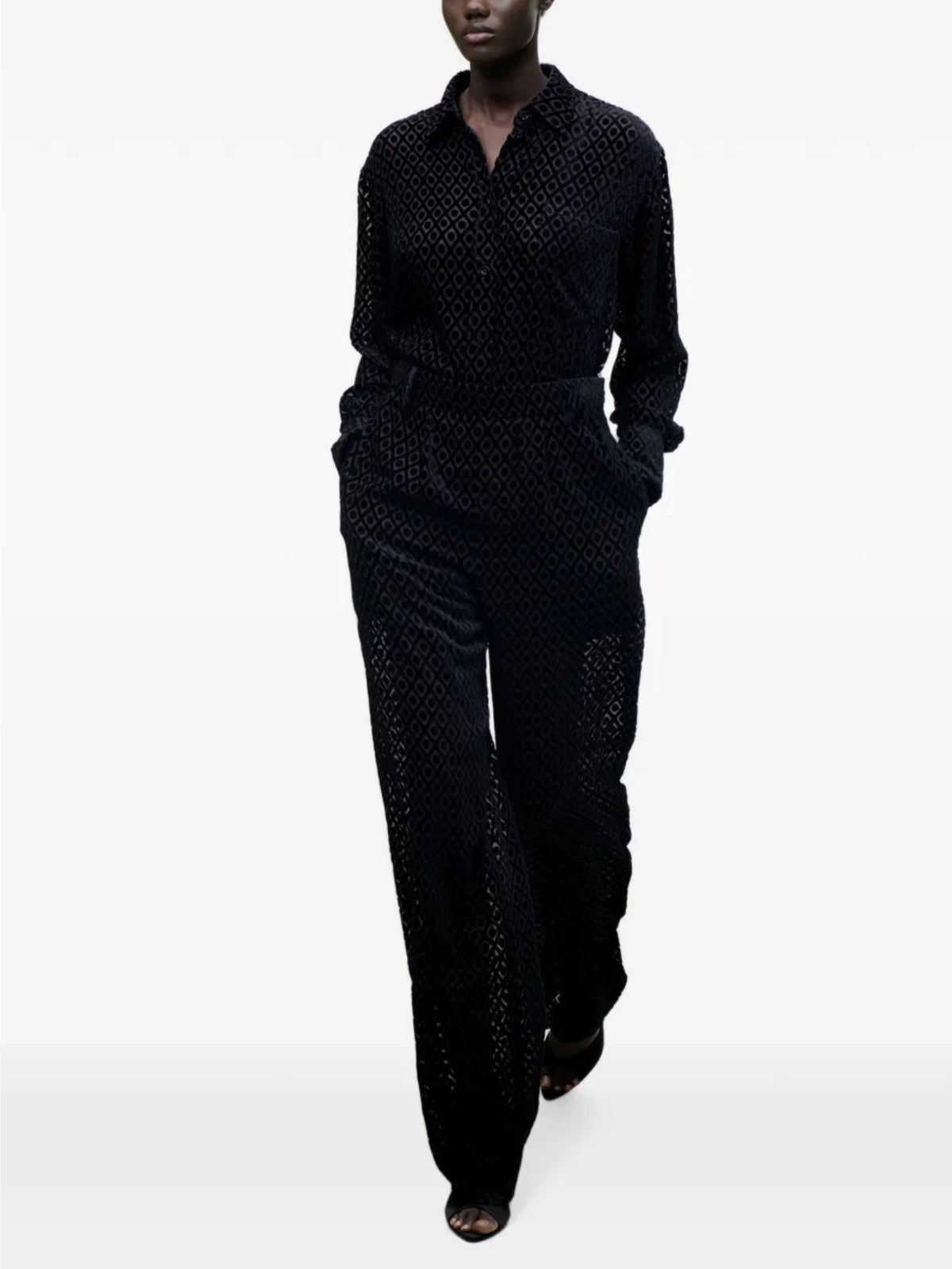 Camica Remi in devoré nero