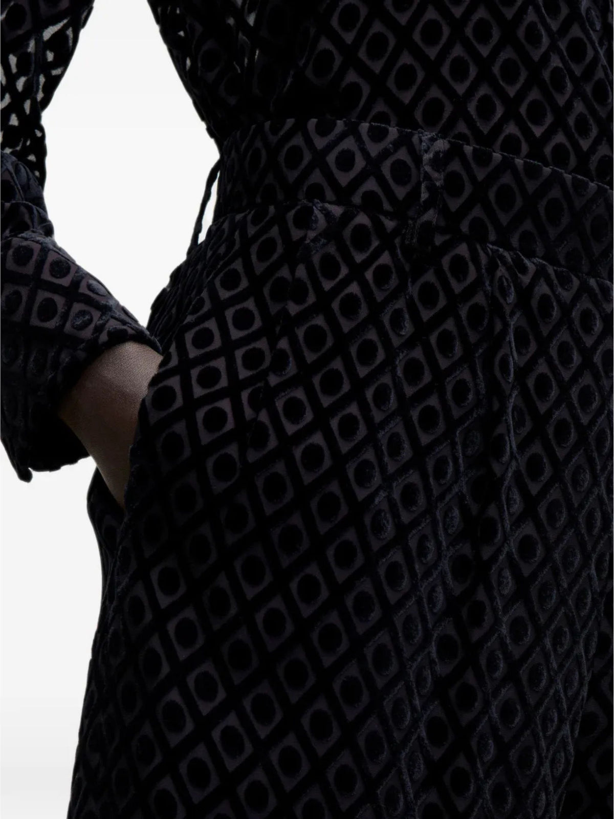 Pantaloni con motivo geometrico effetto devoré
