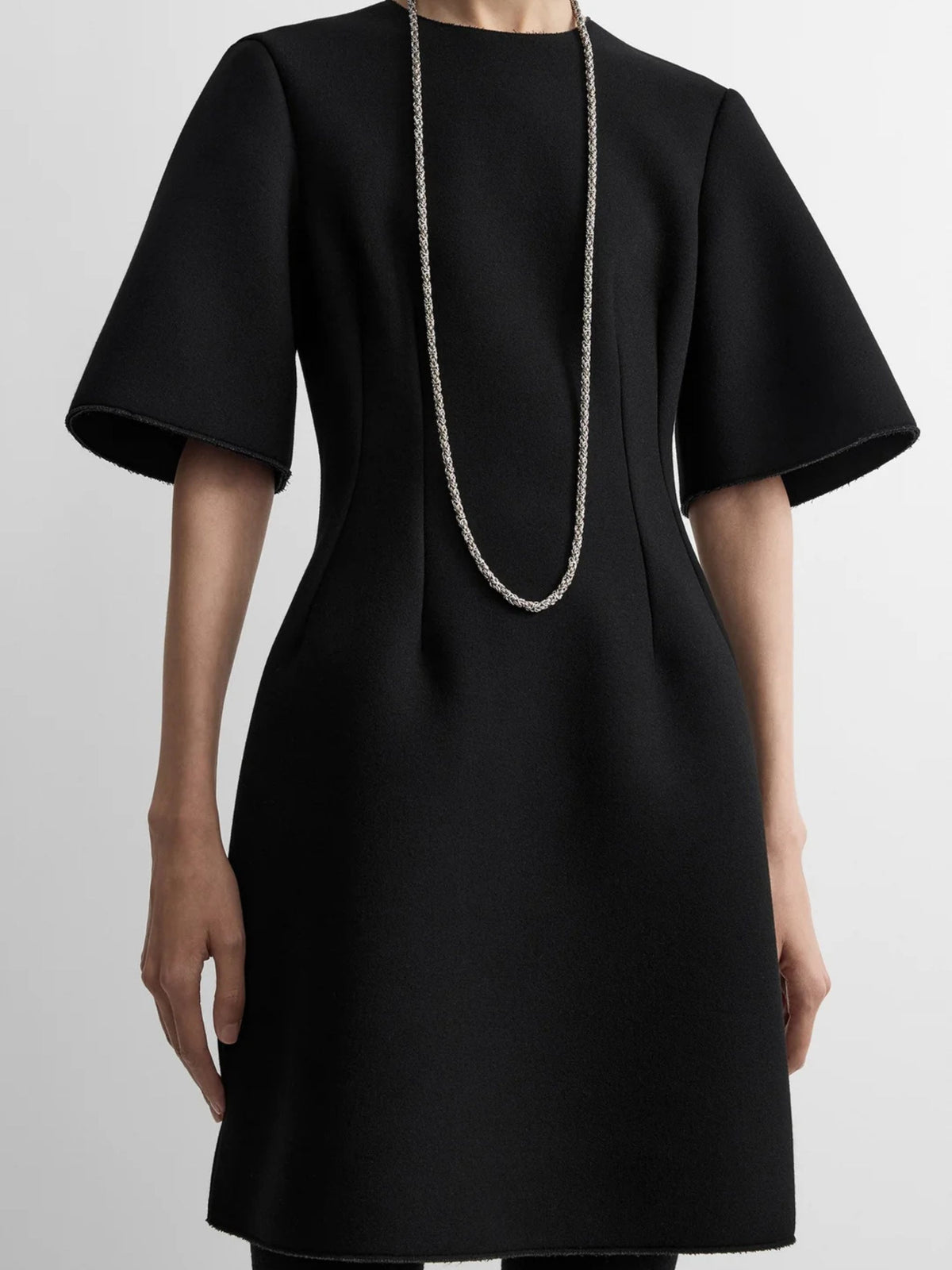 Sculptural short dress black