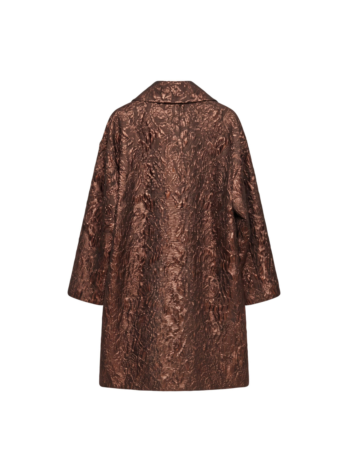 Lunatica cappotto lurex in broccato marrone