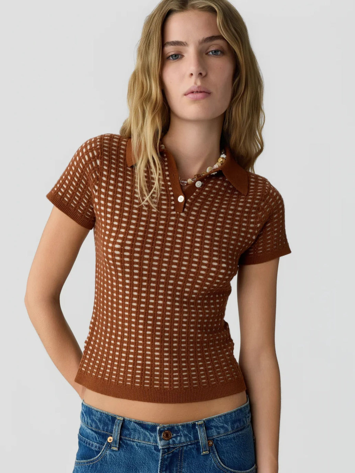 Shrunken Waffle Polo