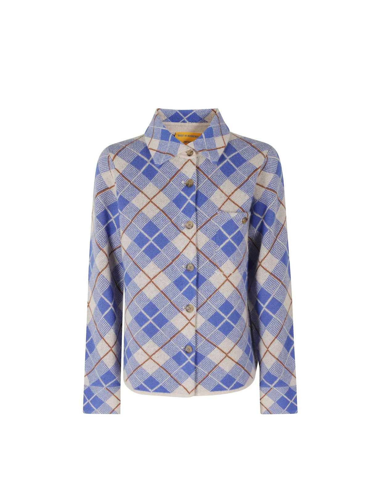 Camicia Dylan in cashmere con stampa a quadri