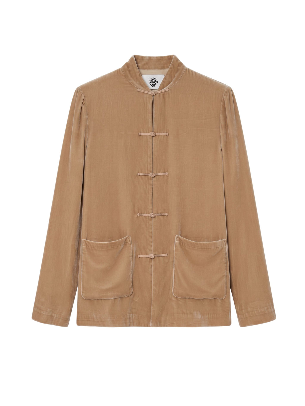 Blazer Yali alla coreana in velluto beige