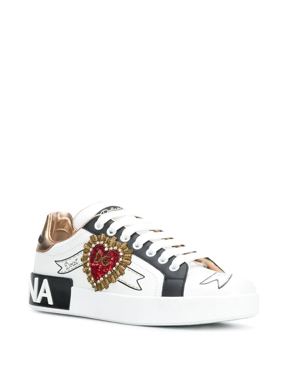 Sneaker Portofino in pelle di vitello con ricamo