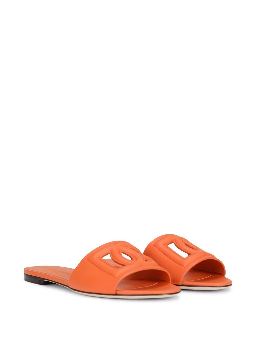 Slide in pelle con logo DG
