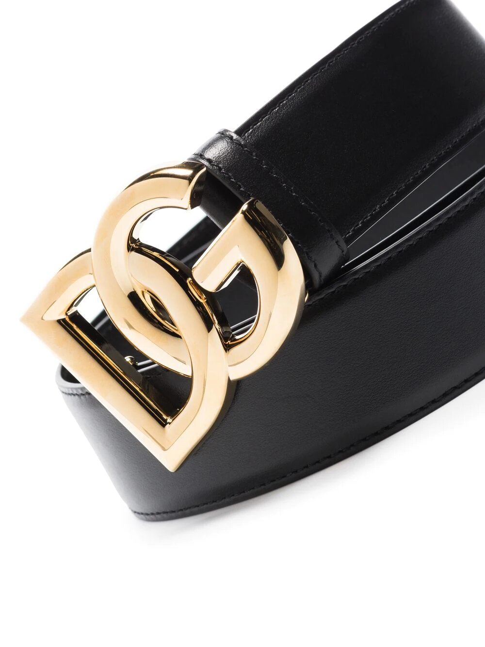 Cintura in pelle di vitello con logo DG