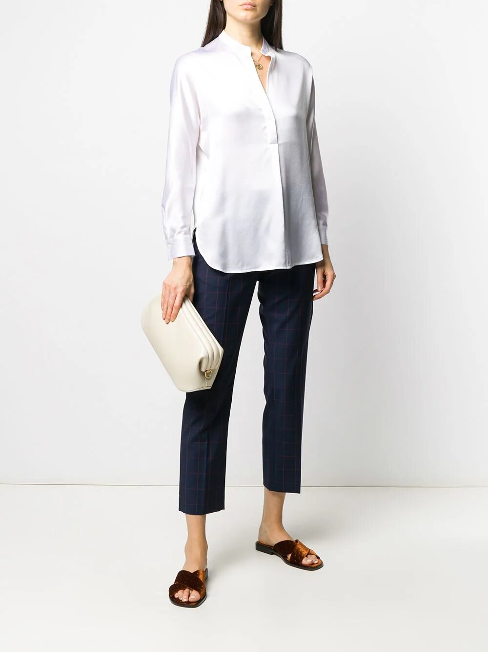 Band collar blouse