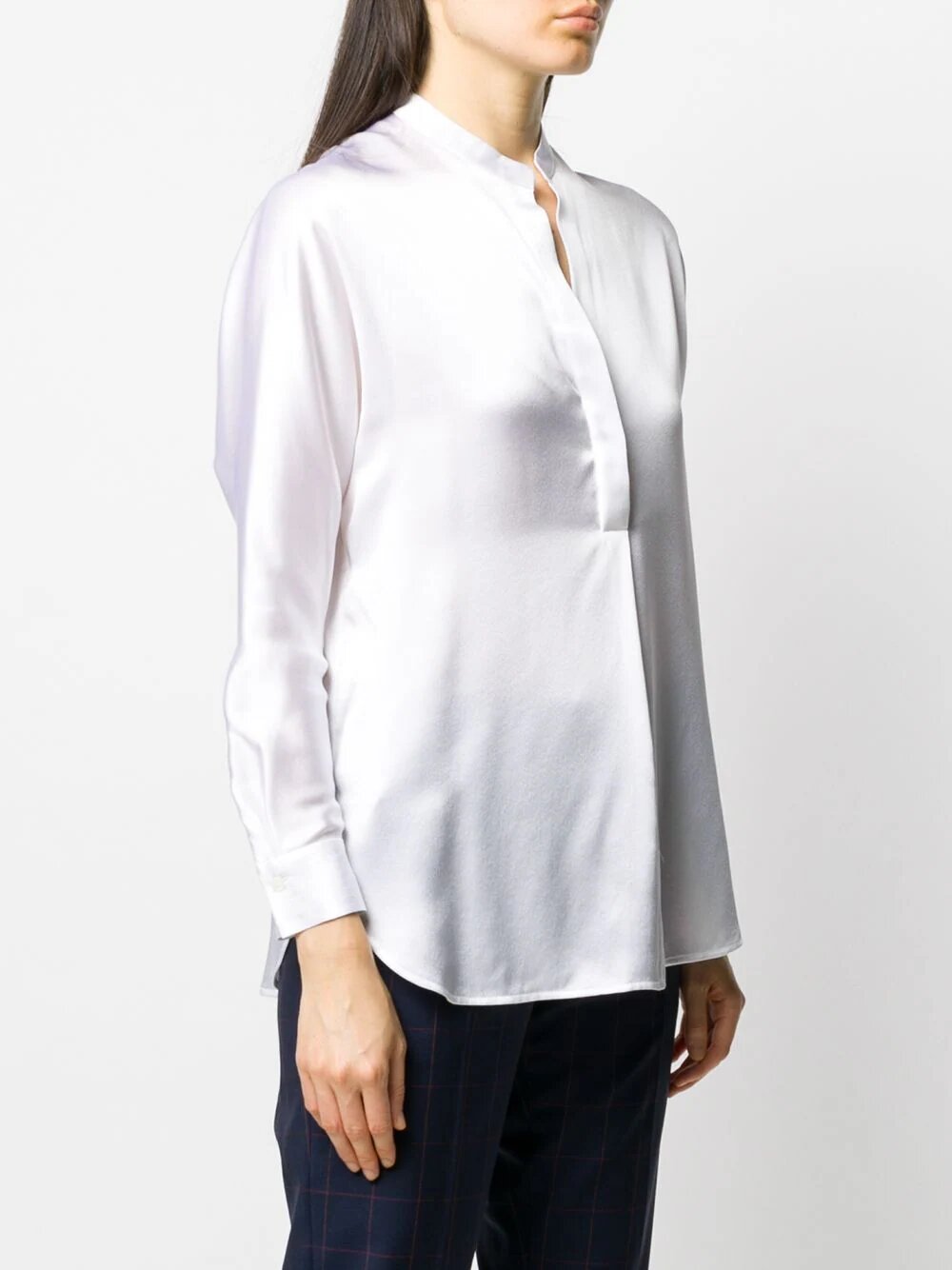 Band collar blouse