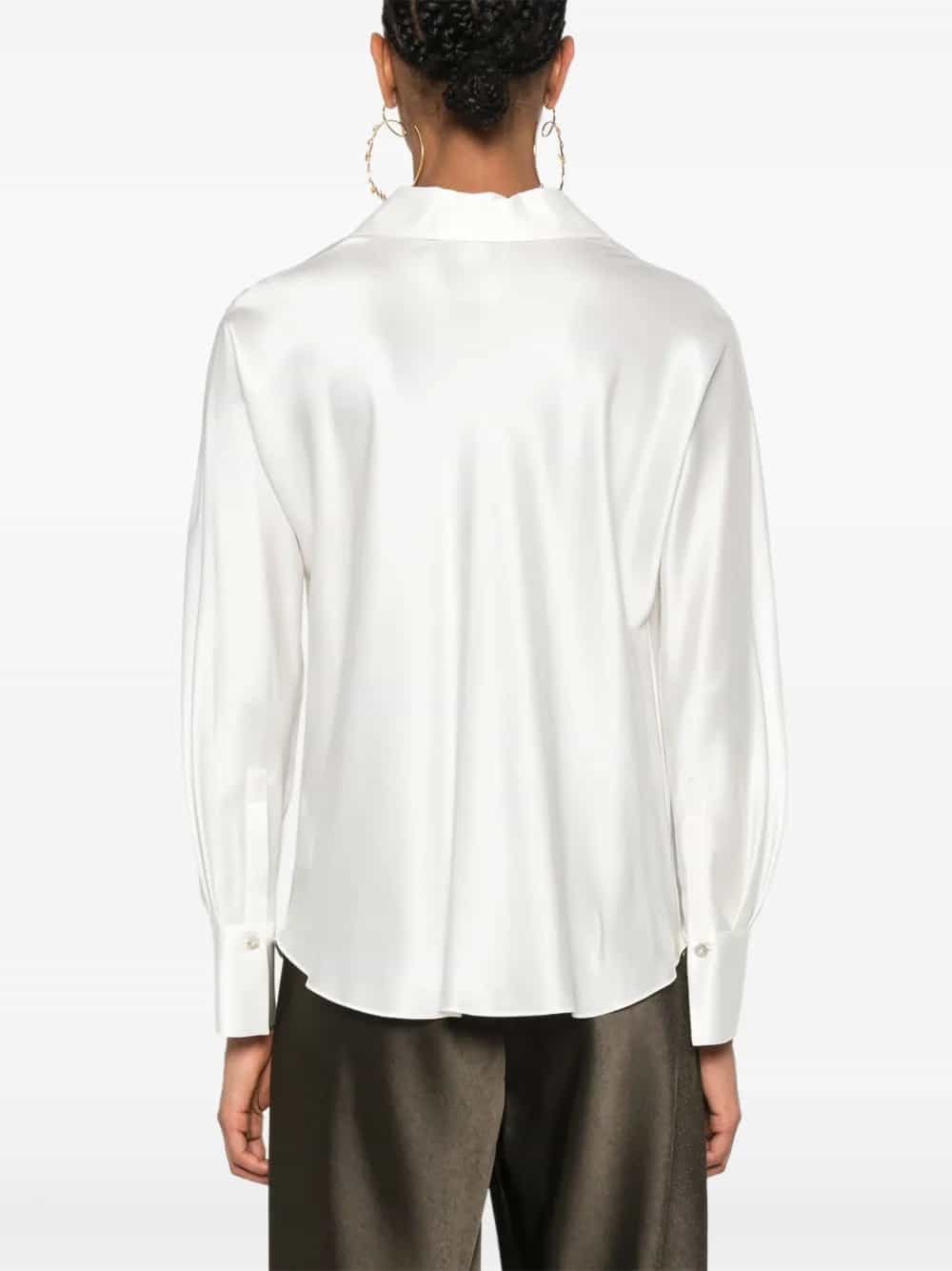 Camicia in raso a maniche lunghe