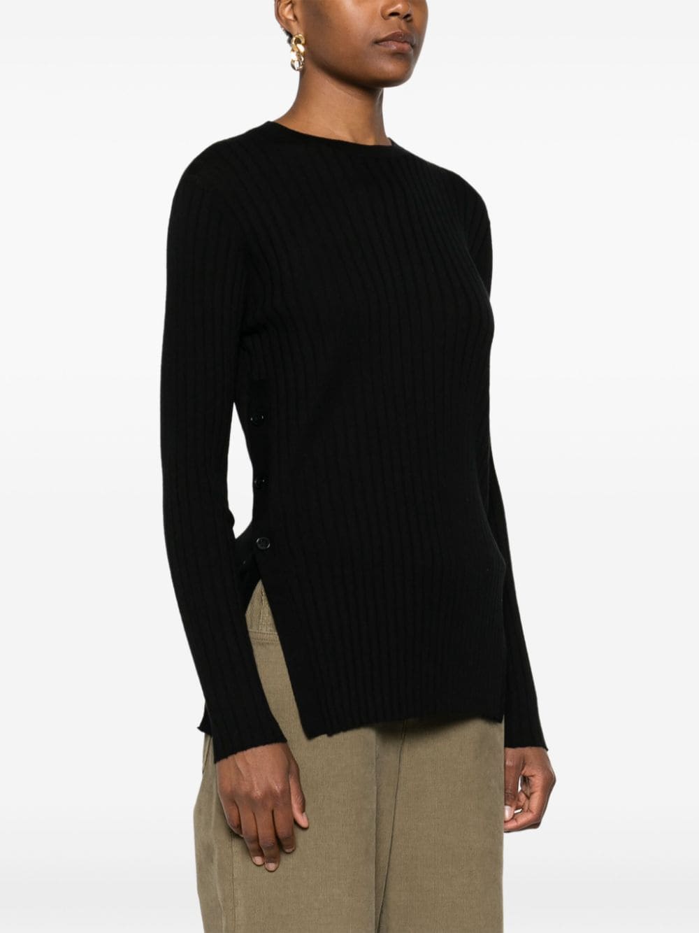 Maglia girocollo costine