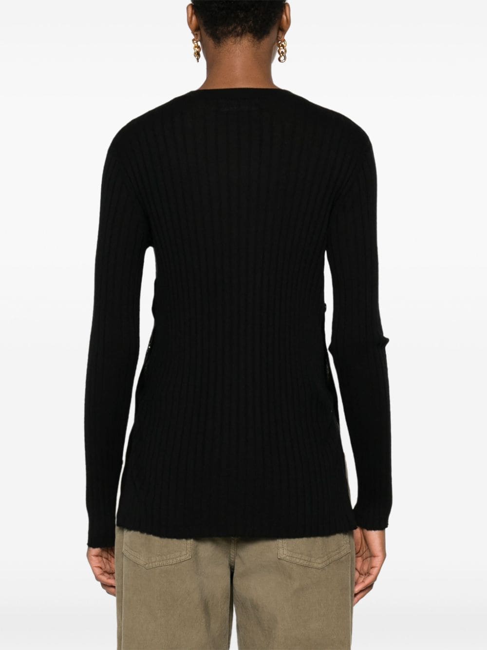 Maglia girocollo costine