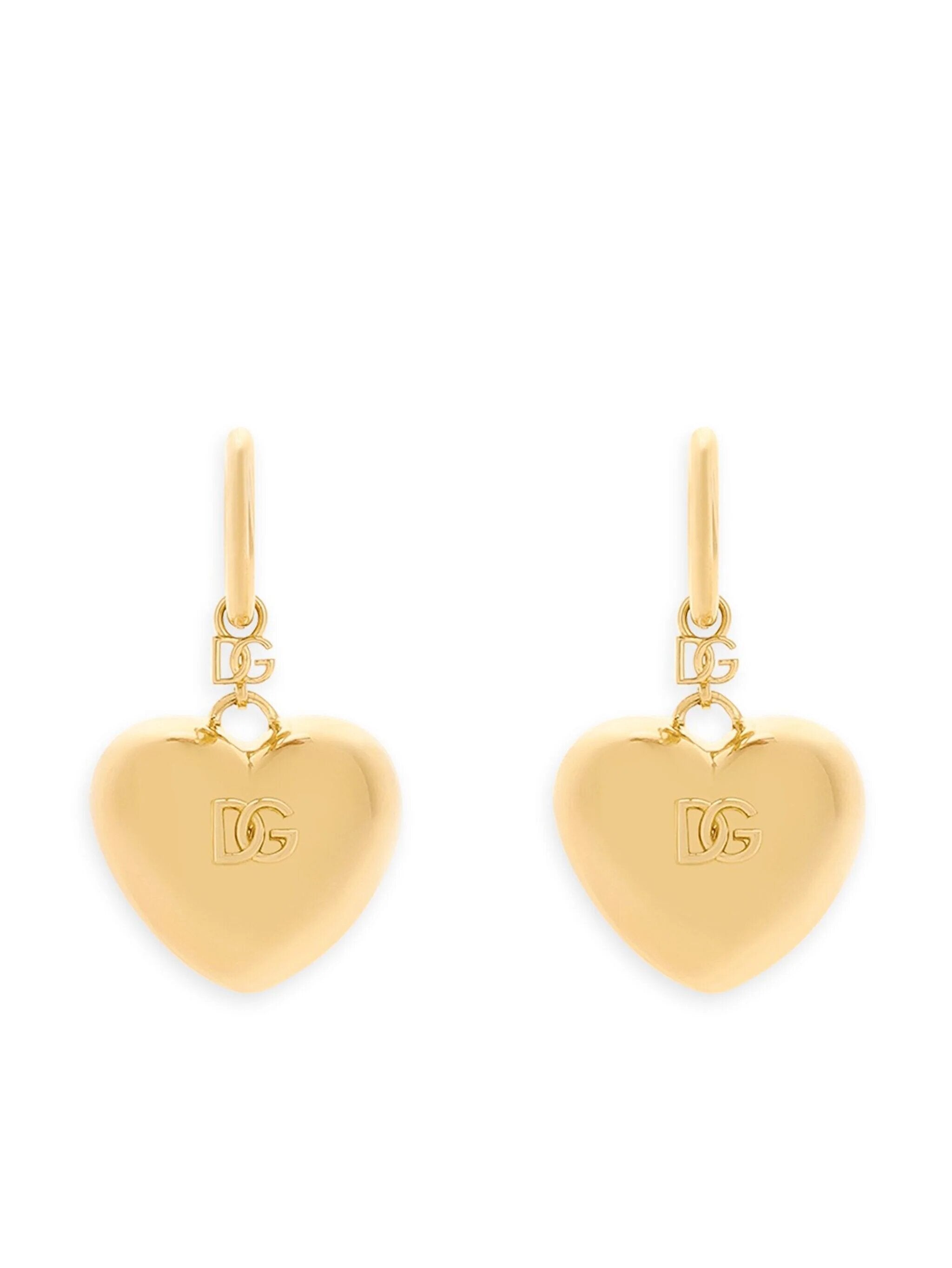 Orecchini Pendente Cuore con Logo DG - Oro